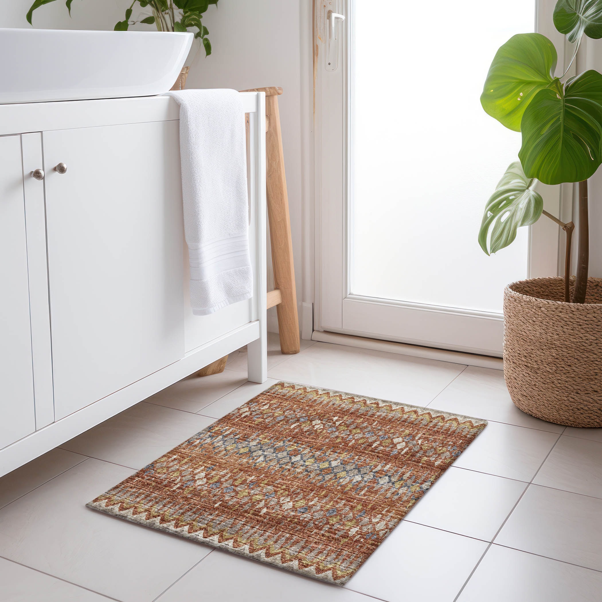Addison Rugs AMF38SP20X30 Mayfield AMF38SP 2 x 3 (ft) Loomed Polyester Spice Rectangular Indoor Abstract Machine washable Area rug