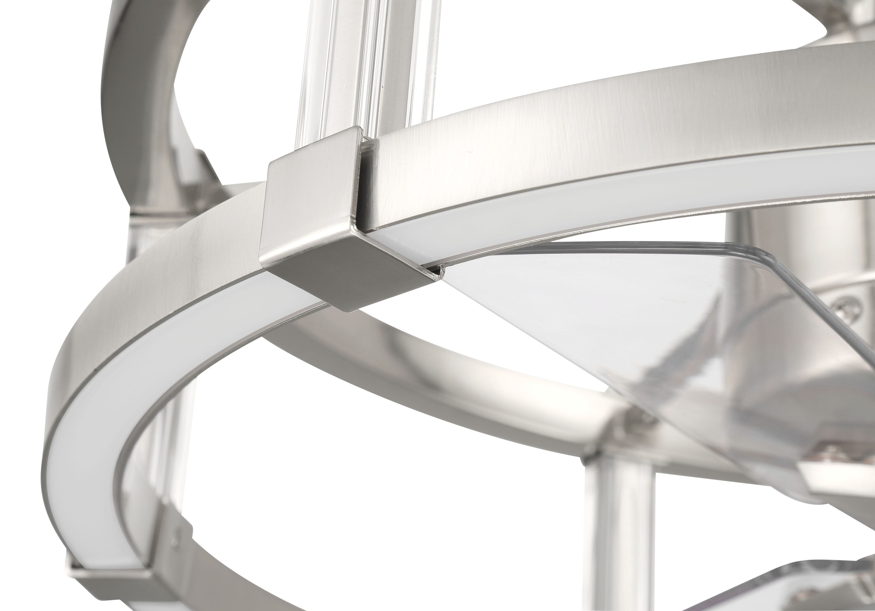 Brushed Polished Nickel 18" Ceiling Fan with LED Lights and Remote
