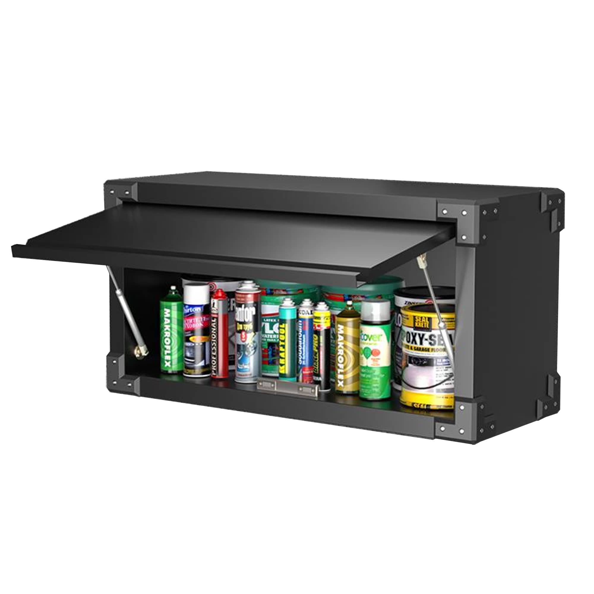 AOBABO 327042 Wall Mount Cabinet Storage Hanging Metal Organizer 1 Door Wall Cabinet Black