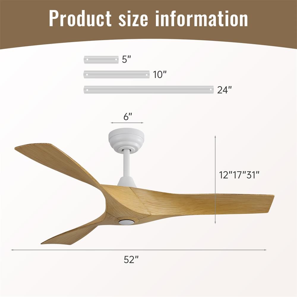 Sofucor LW-52159-WH-WD-QMW Ceiling-Fans - View #7
