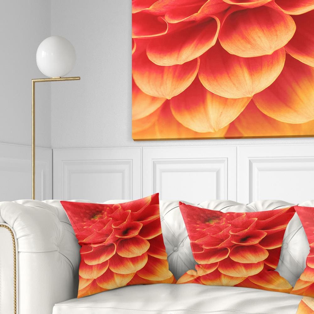 Designart CU12637-16-16 16-in x 16-in Orange Indoor Decorative Pillow