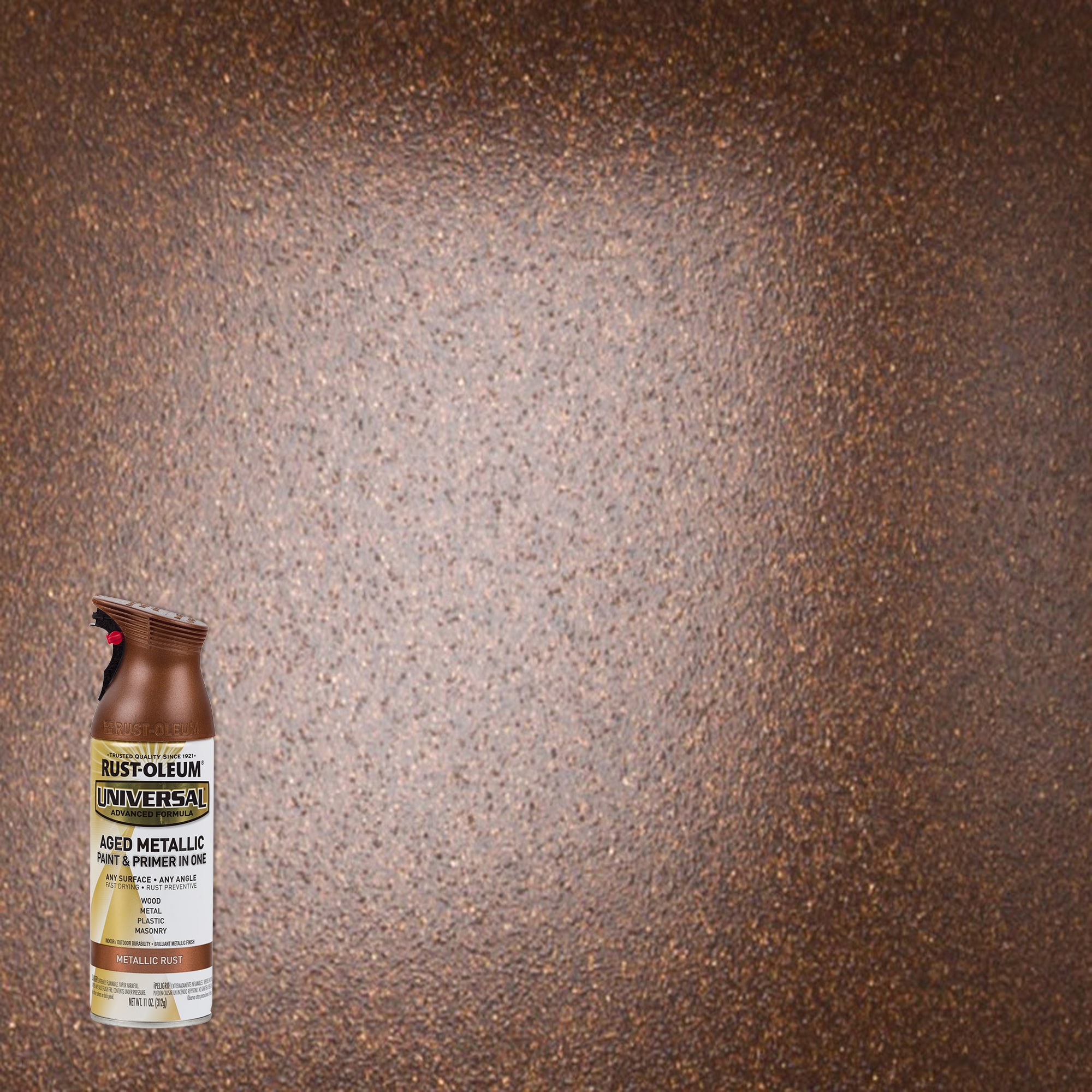 Rust-Oleum 285072 Universal Gloss Rust Metallic Spray Paint and Primer In One (NET WT. 11-oz)