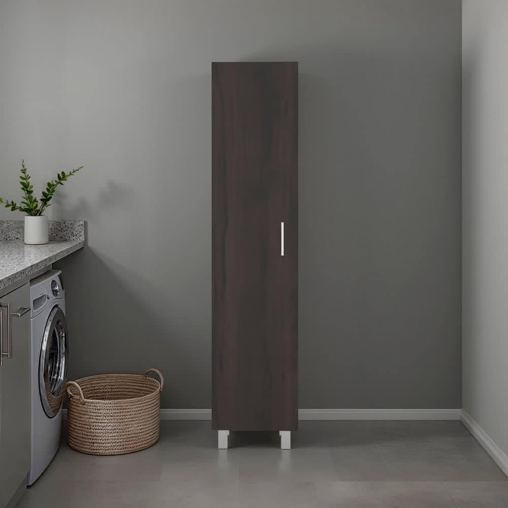 JUJABU - Walnut 70.9in Oak Bathroom Storage Cabinet with Fixed Shelf for Bathroom
