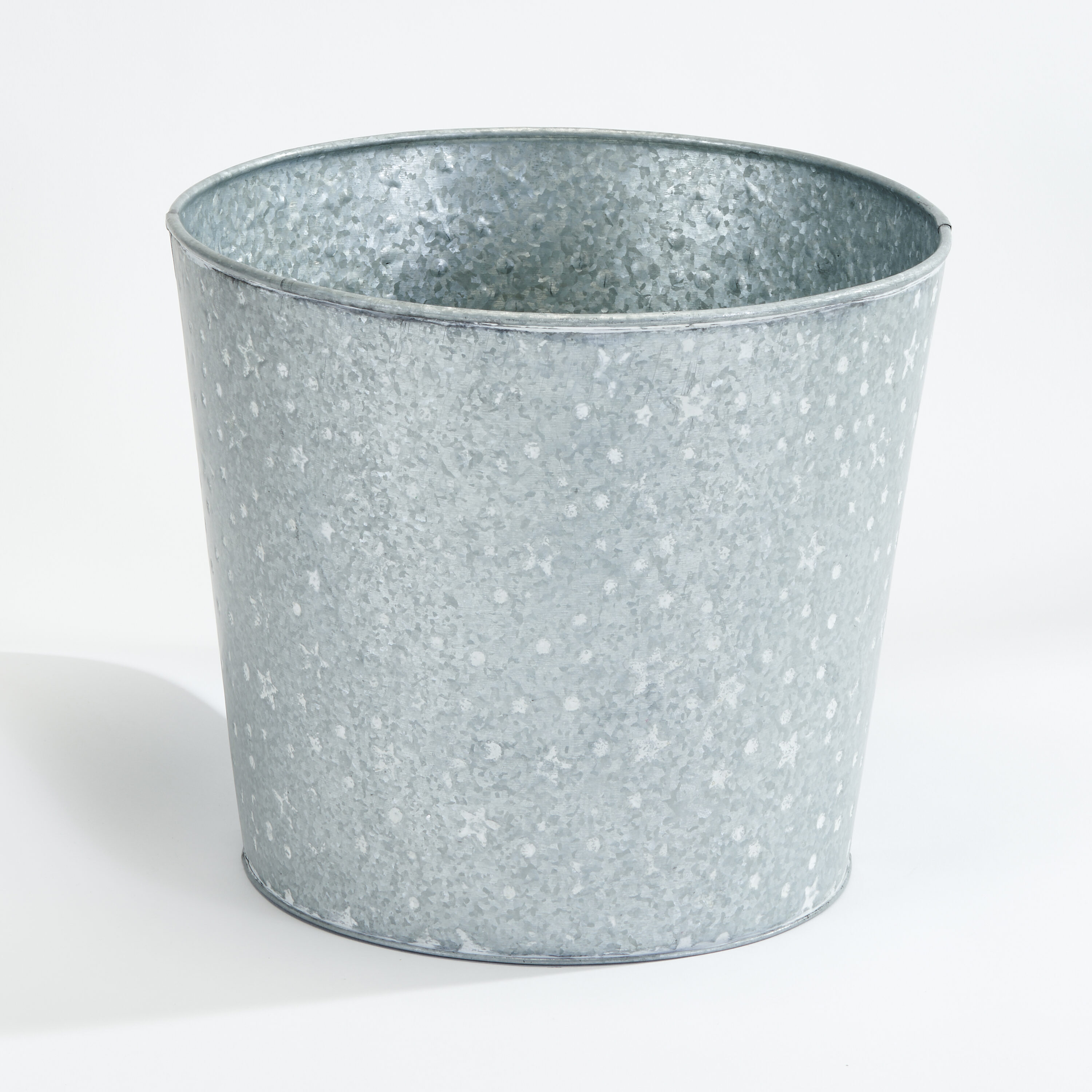 Worth Imports 2862B 2 -Pack Round 12.0-in W x 10.5-in H x 12-in D Silver Metal Indoor/Outdoor Planter