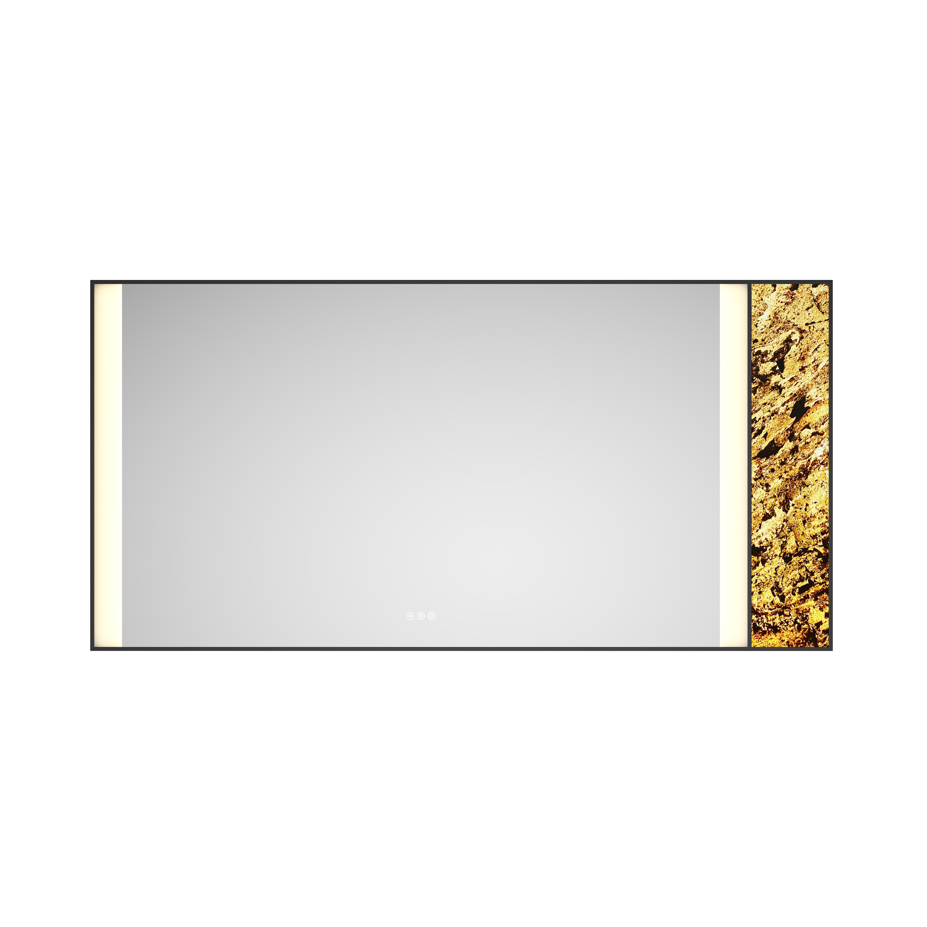 Vacolite KP37236-MB-HS 36-Inches x 72-Inches Polished Rectangle Dimmable Lighted Fog Free Tilting Bathroom Vanity Mirror ( Natural stone decoration )