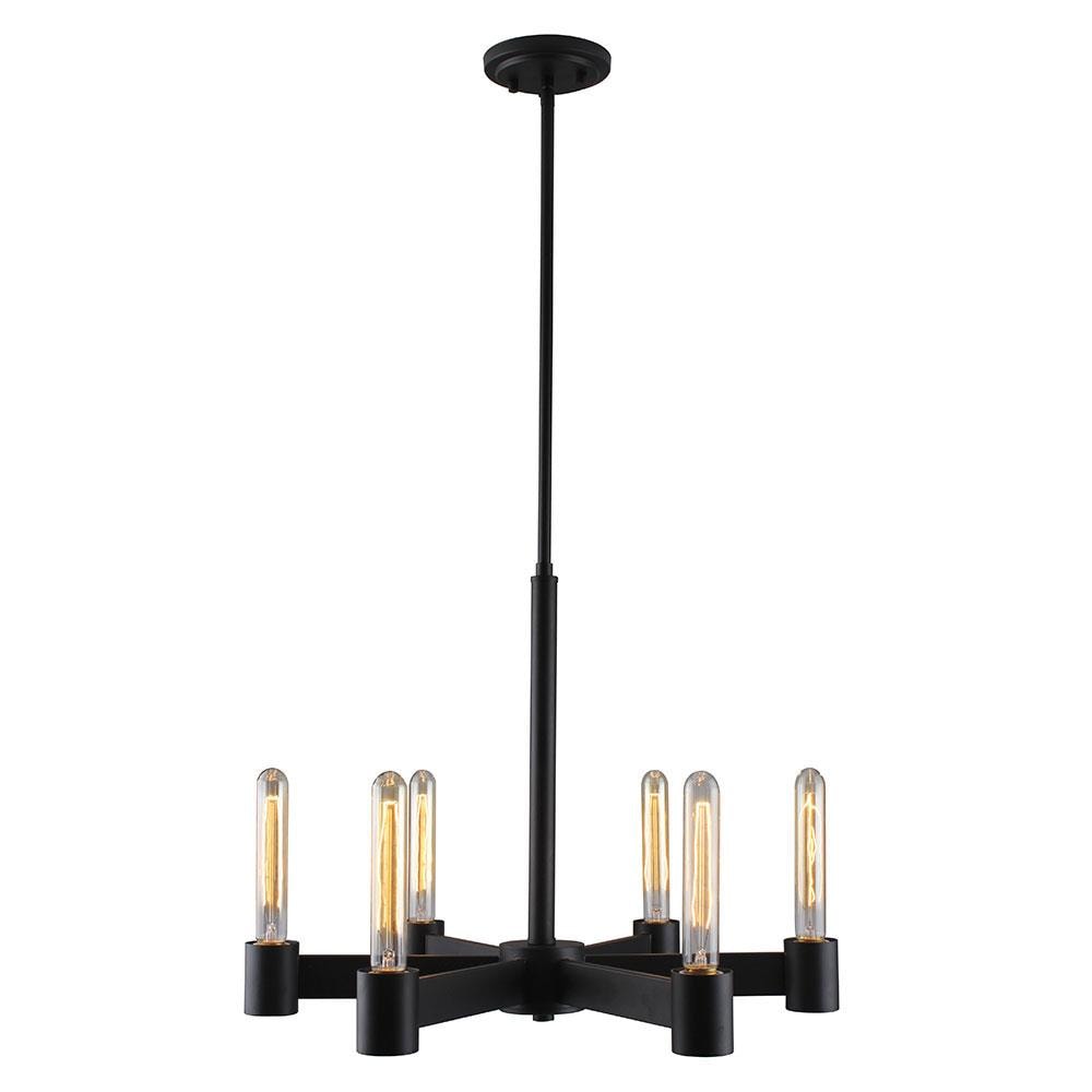 EGLO 204553A Broyles 6 -Light Matte Black Transitional For Use in Dining Rooms, Kitchens, Chandelier