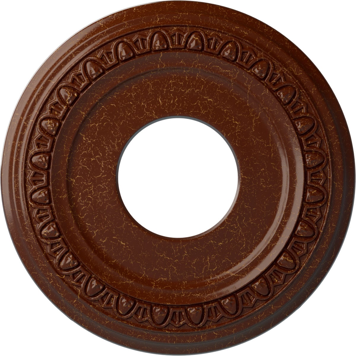 Ekena Millwork CM12JABMC Jackson 12.25-in W x 12.25-in L Painted Burnished Mahogany Crackle Polyurethane Whole Ceiling Medallion