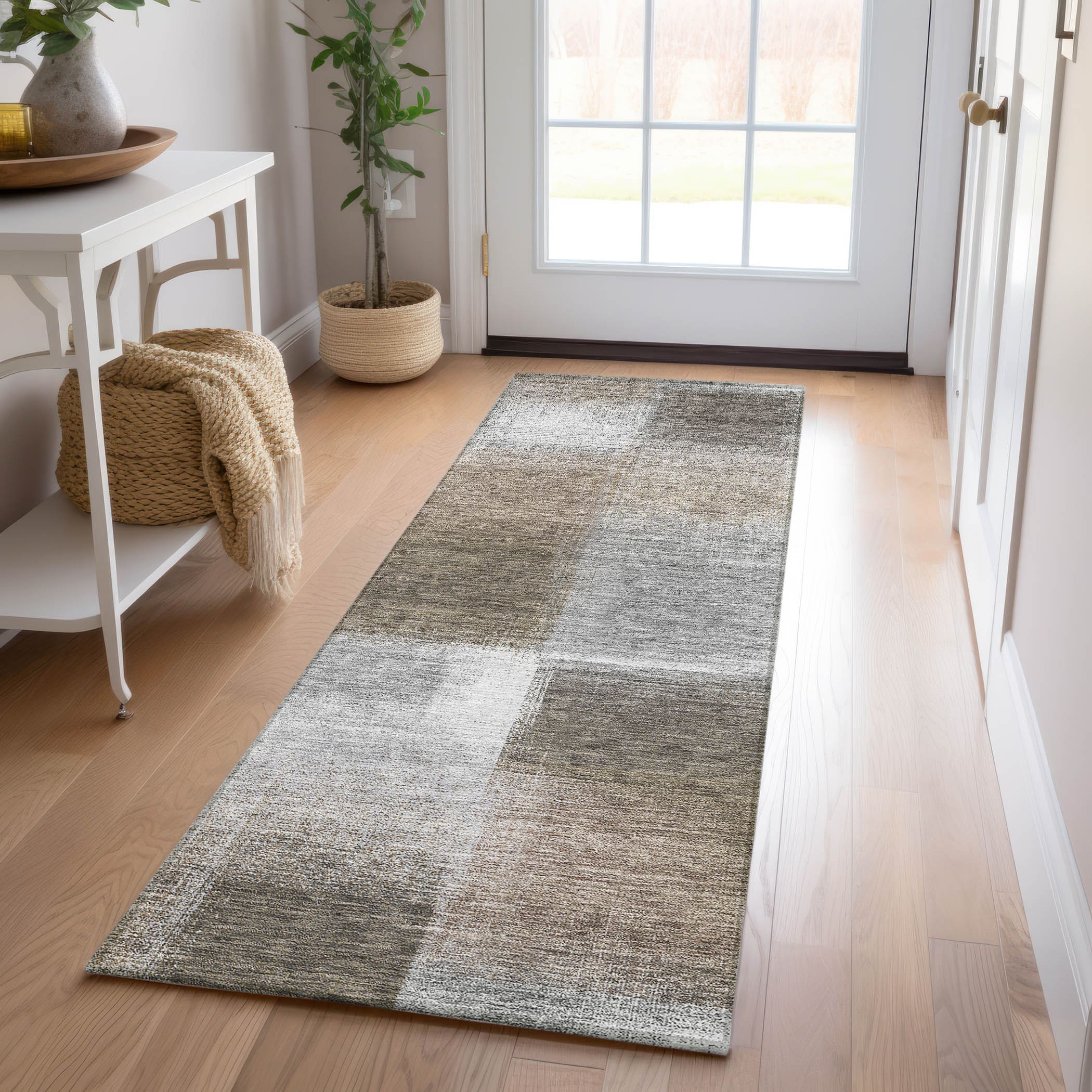Addison Rugs ACN742SV2X8 Chantille ACN742SV 2 x 7 (ft) Polyester Silver Rectangular Indoor/Outdoor Geometric Machine washable Area rug