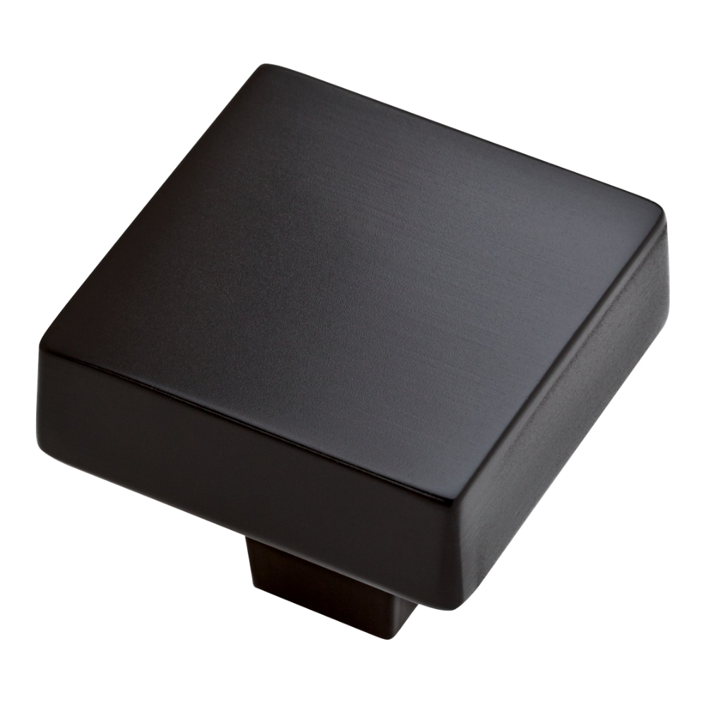 Brainerd P34941W-FB-CP Soft Modern 1-1/4-in Matte Black Square Modern Cabinet Knob
