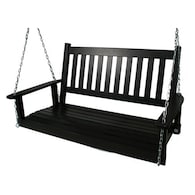 Style Selections 2-Person Black Wood Outdoor Swing Deals