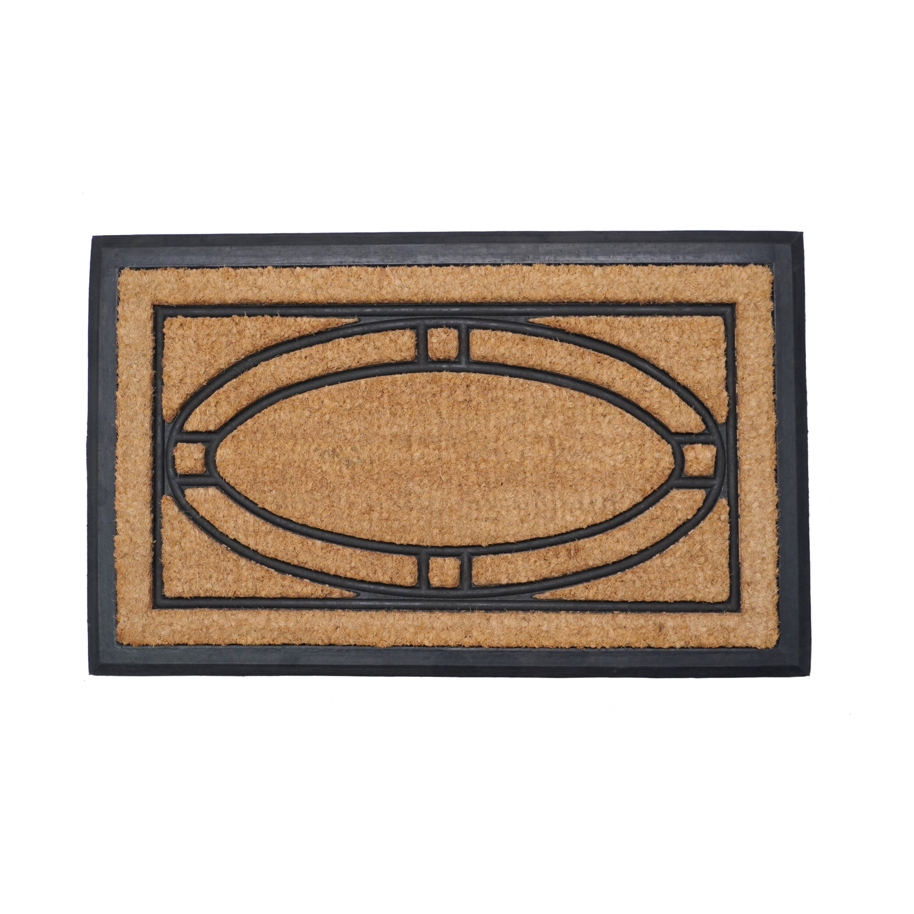 Callowaymills 110081830 18-in x 30-in Natural, Black Non-Slip Grip Indoor or outdoor Door Mat