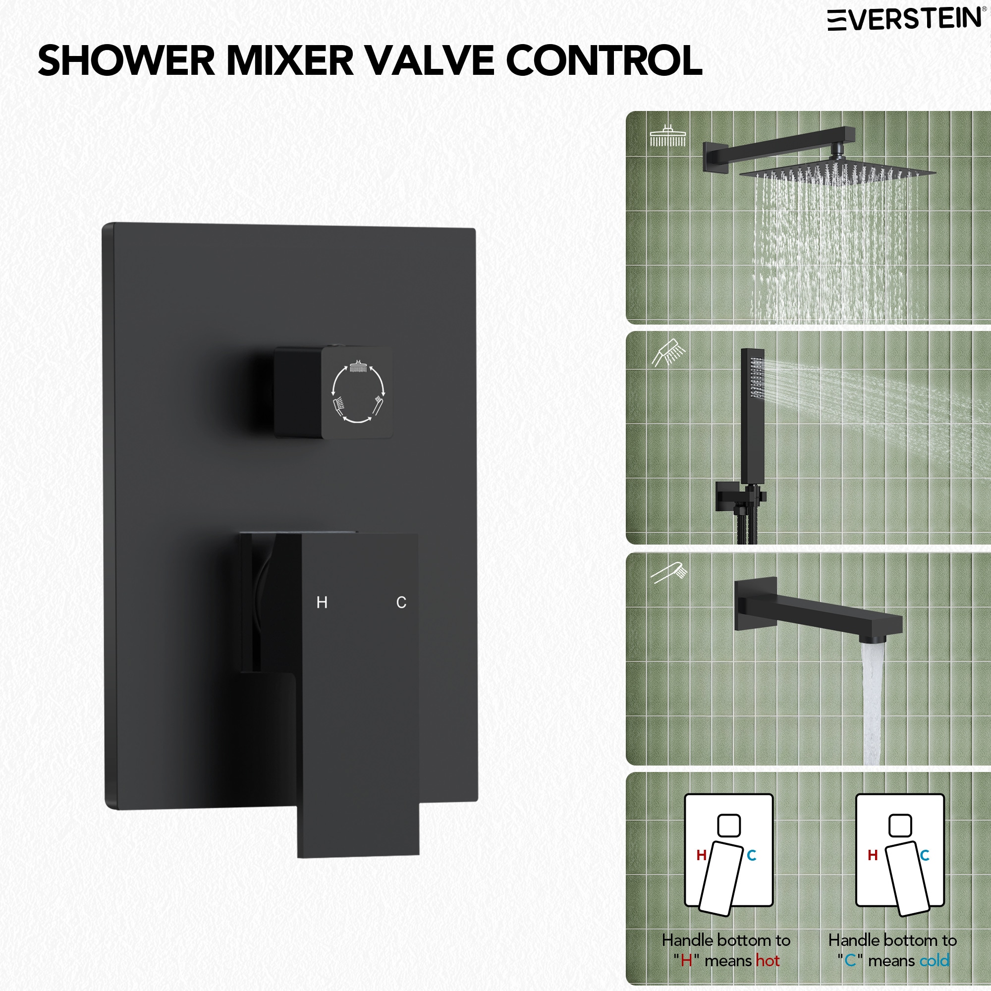 EVERSTEIN Q-918-OTOP Showerhead-Bar-Panels - View #4
