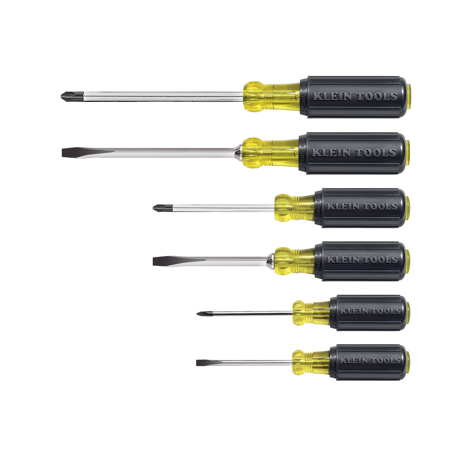 Klein Tools 6-Piece Plastic Handle Slotted and Phillips Screwdriver Set ...