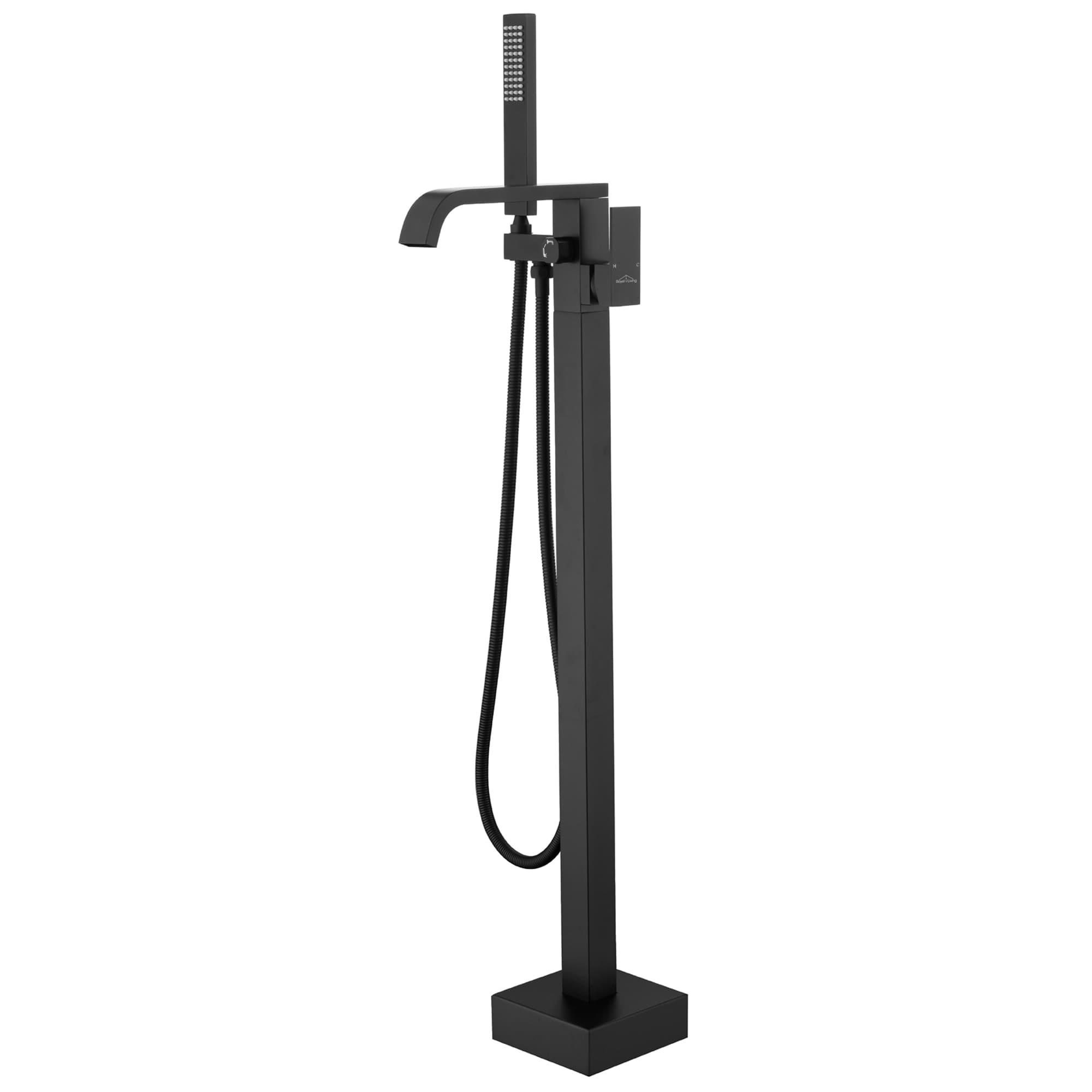 CASAINC TC14-MB Matte Black 1-handle Freestanding Waterfall Bathtub Faucet with Hand Shower ( Valve Included )