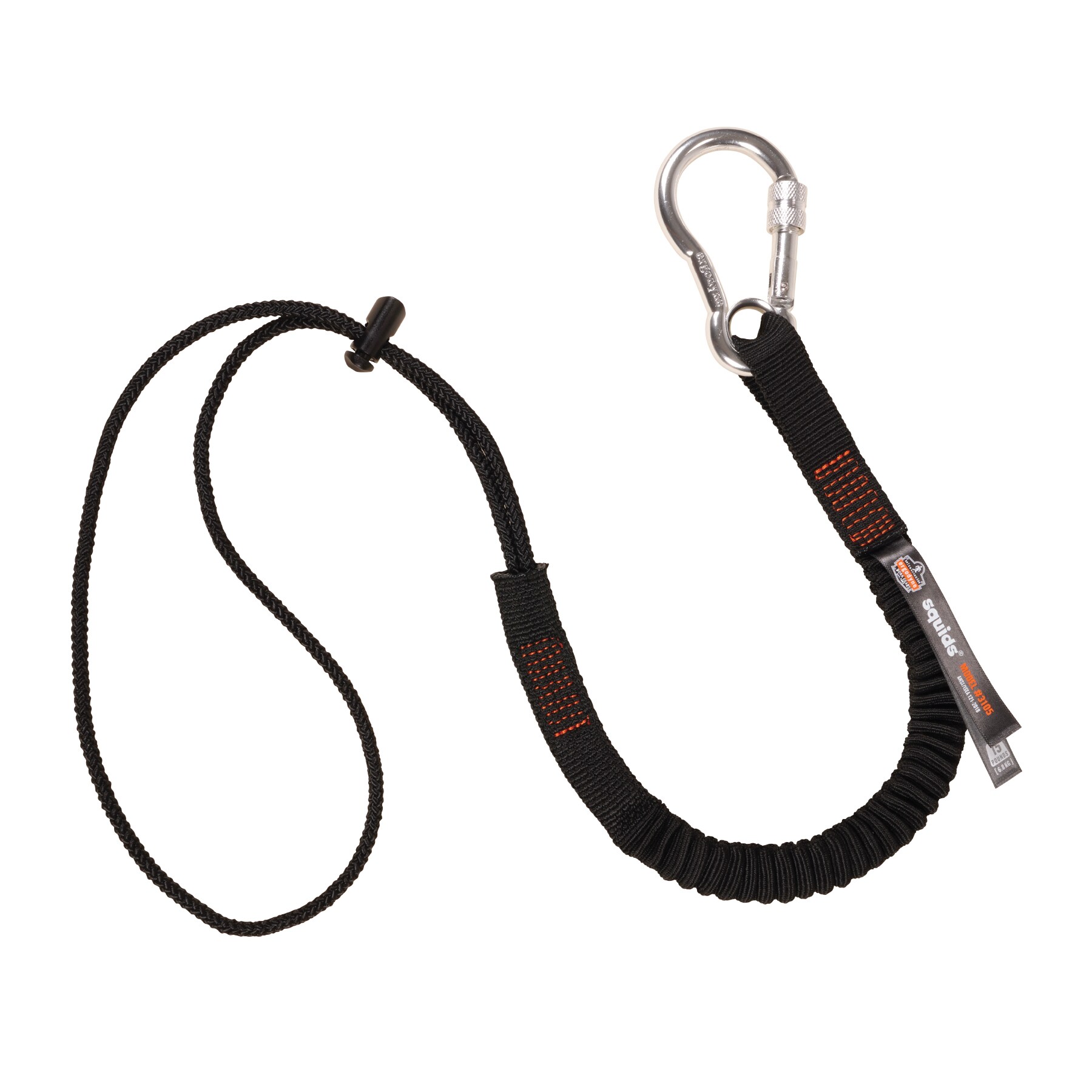 Single Carabiner Tool Rescue Rope Lanyard Safety Elastic Tool Lanyard With  Single Carabiner And Adjustable For