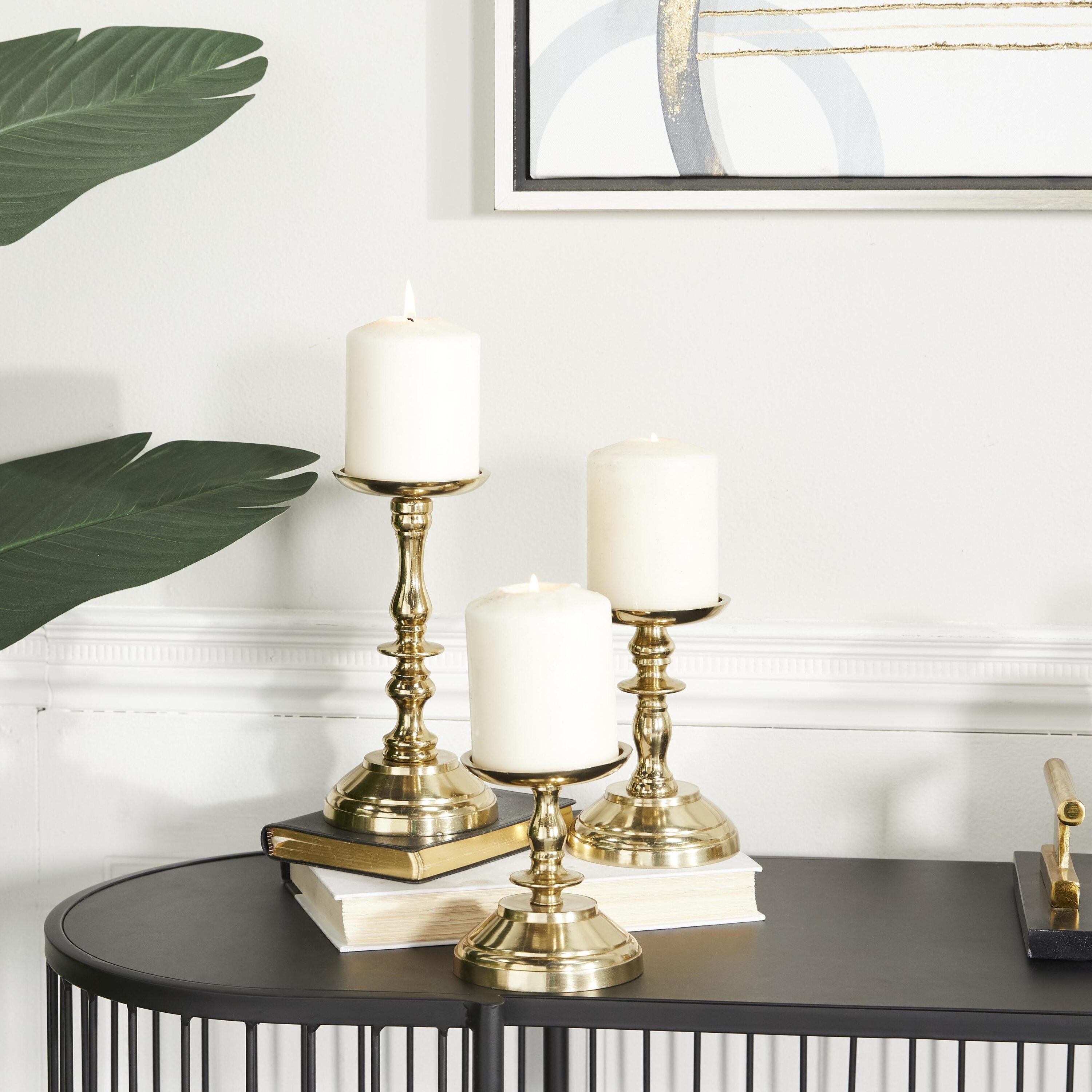 Grayson Lane 70272 3 Candle Aluminum Pillar Candle Holder