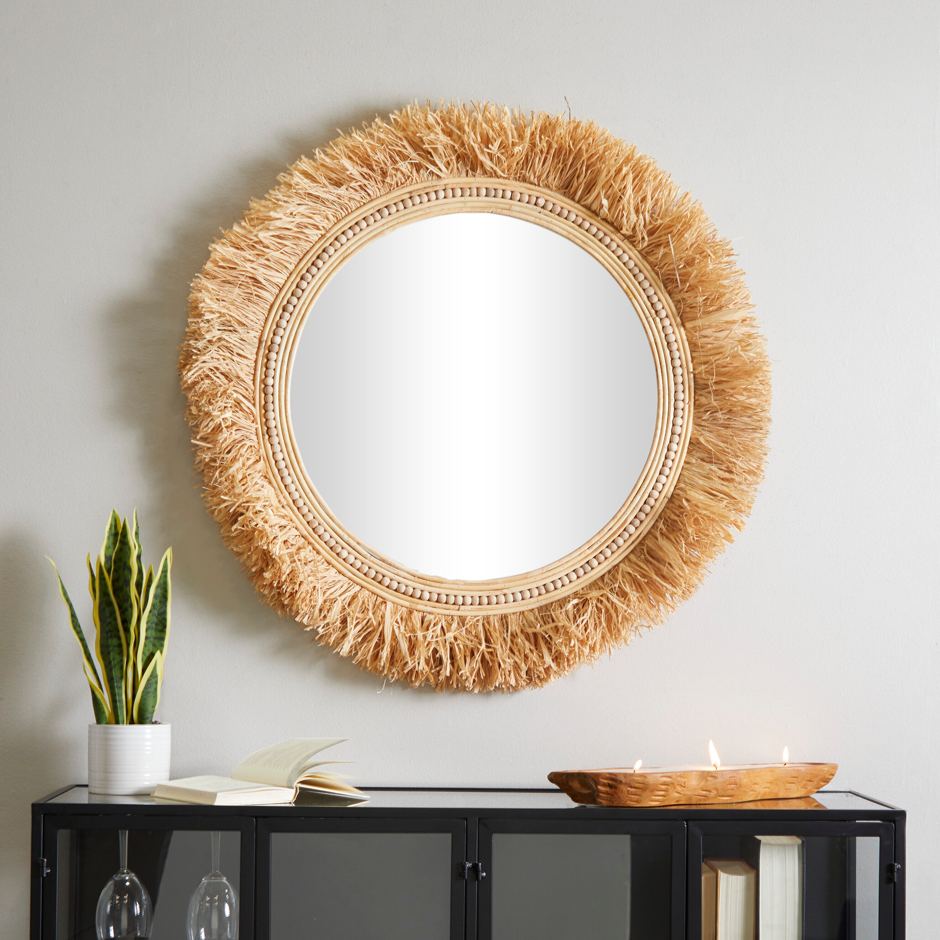 Flash Furniture 20-in W x 20-in H Round Black Framed Wall Mirror in the  Mirrors department at