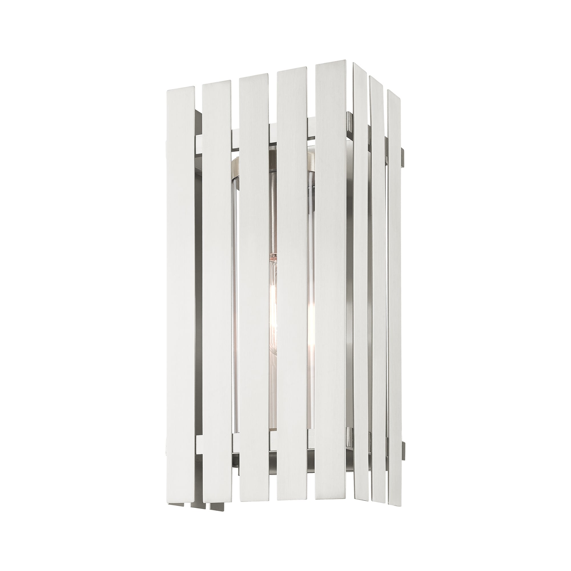 Greenwich 17" Brushed Nickel Outdoor Wall Lantern with Clear Glass