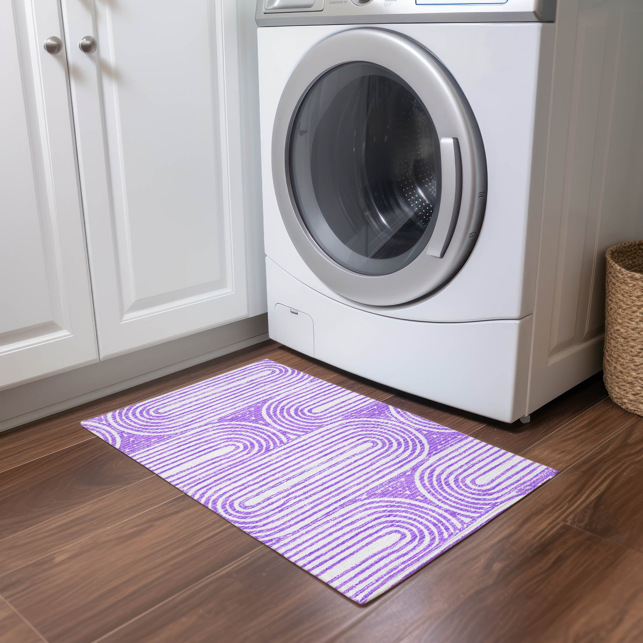 Addison Rugs ACN540PP20X30 Chantille ACN540PP 2 x 3 (ft) Polyester Purple Rectangular Indoor/Outdoor Abstract Mid-Century Modern Machine washable Area rug