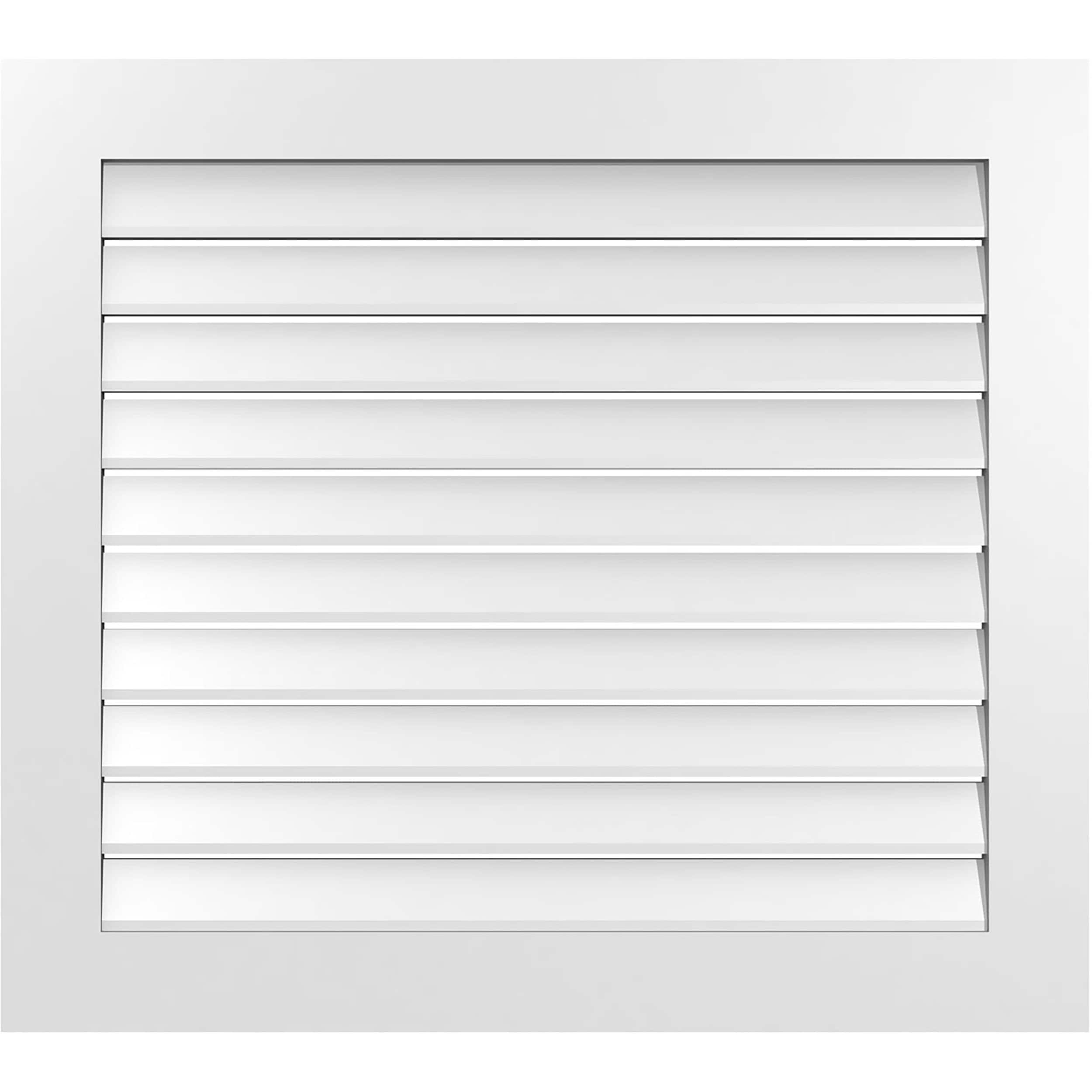 Ekena Millwork GVPVE38X3401SF 38-Inches x 34-Inches Off-white Rectangle PVC Gable Louver Vent