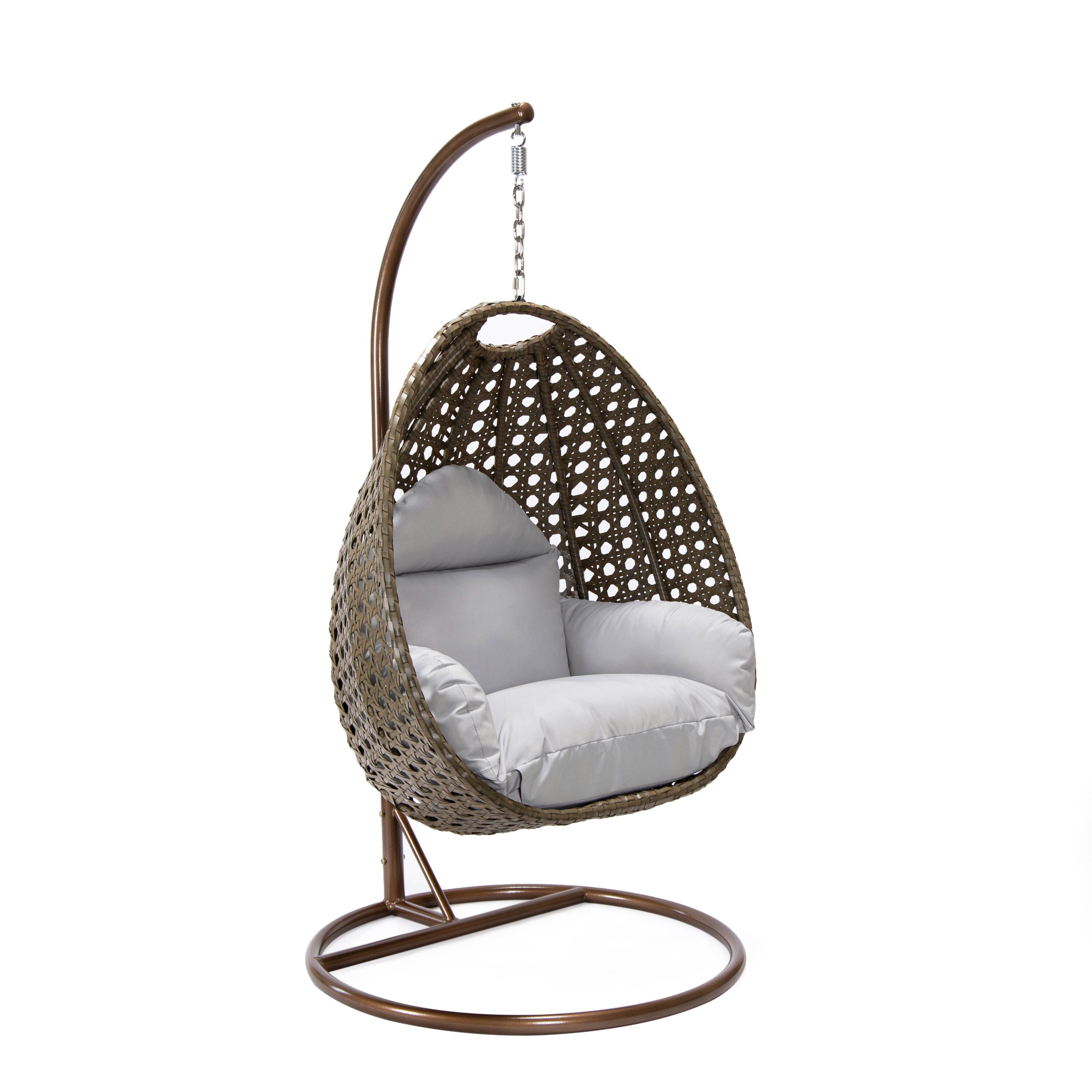Leisuremod ESCBG-40LGR Egg Swing 1 -person Light Grey Outdoor Swing