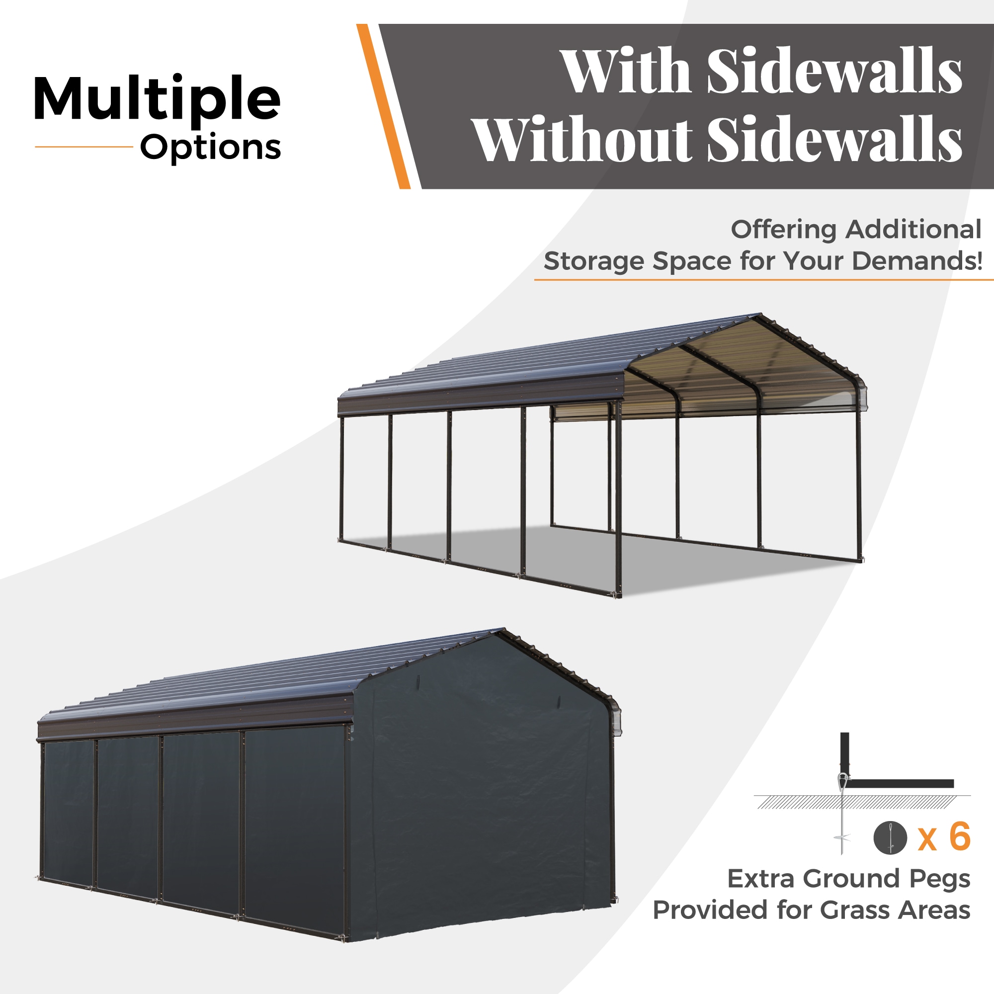 Sunshine Valley GA220-1220-SW Carport-Covers - View #3