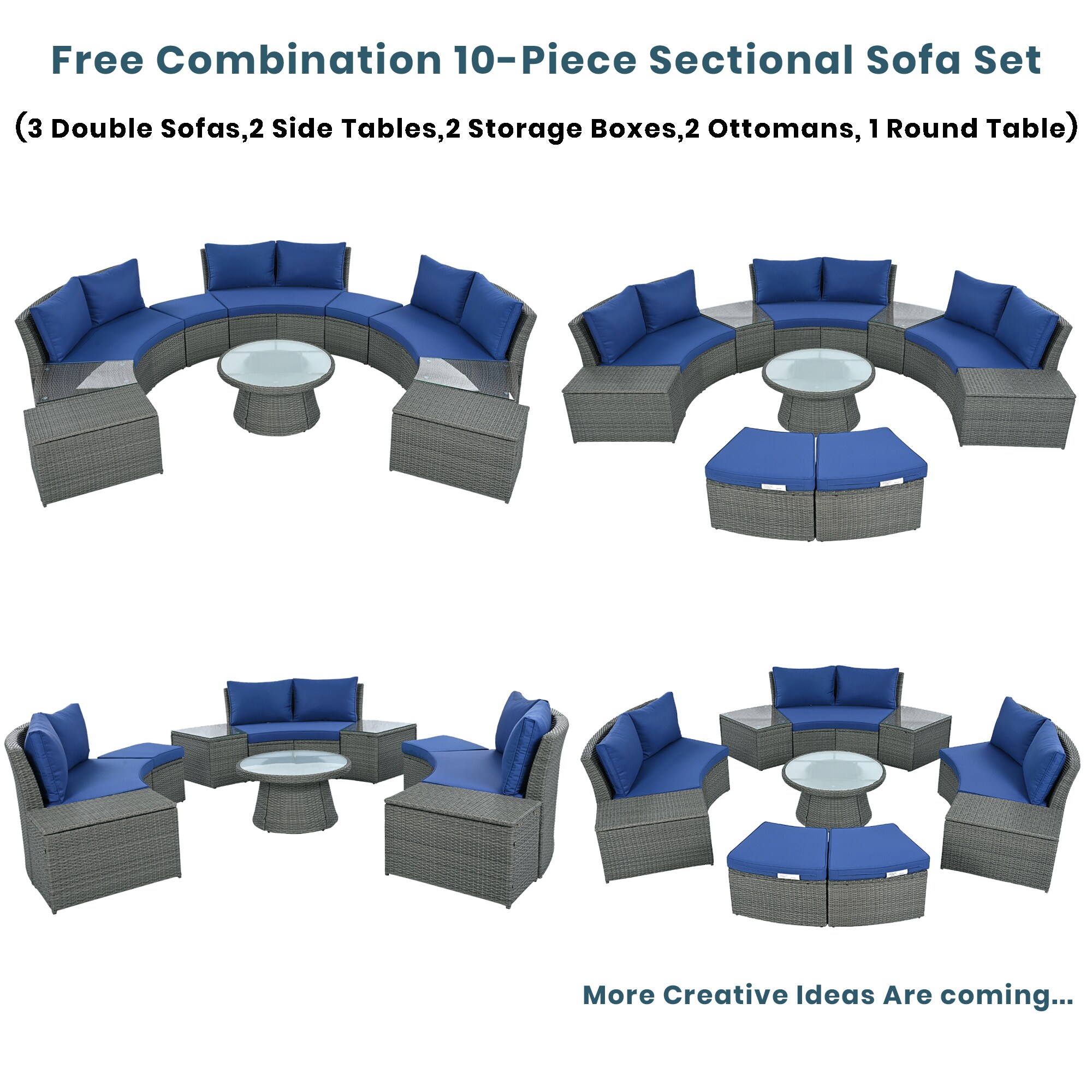 SINOFURN SYA370191GY Patio-Conversation-Sets - View #4