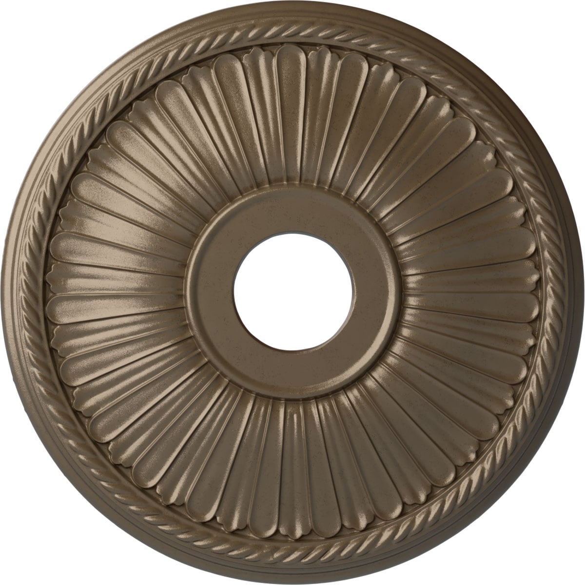 Ekena Millwork CM20BE1WSS Berkshire 20.125-in W x 20.125-in L Painted Warm Silver Polyurethane Whole Ceiling Medallion