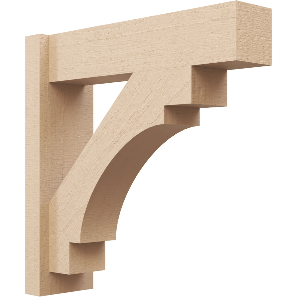 Ekena Millwork 2136672 Timberthane Rough Cedar Faux Wood Merced Block Outlooker 6-in W x 22-in D x 22-in H Primed Tan