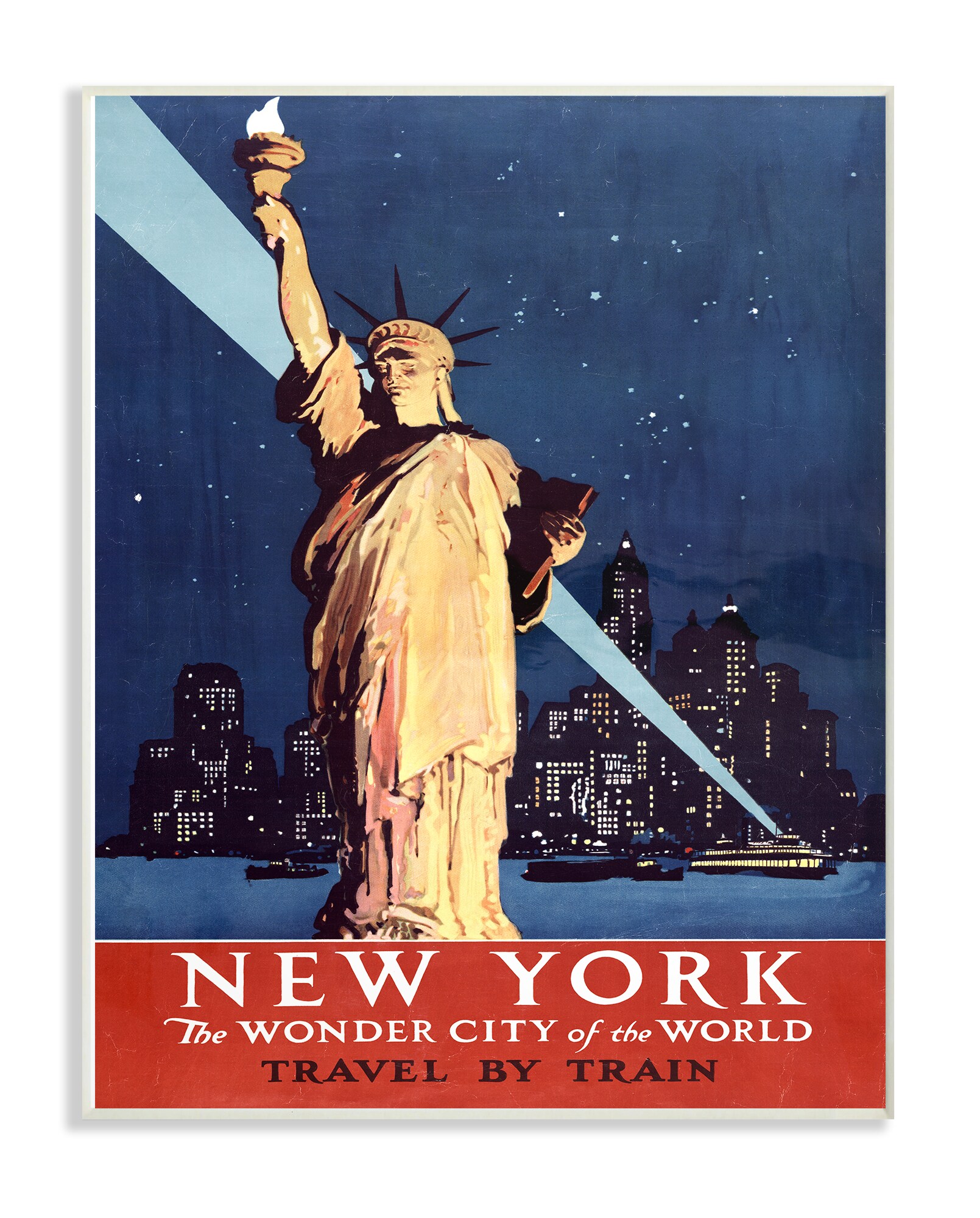 Stupell Industries Vintage New York Liberty Statue Poster Piddix 18.5 ...