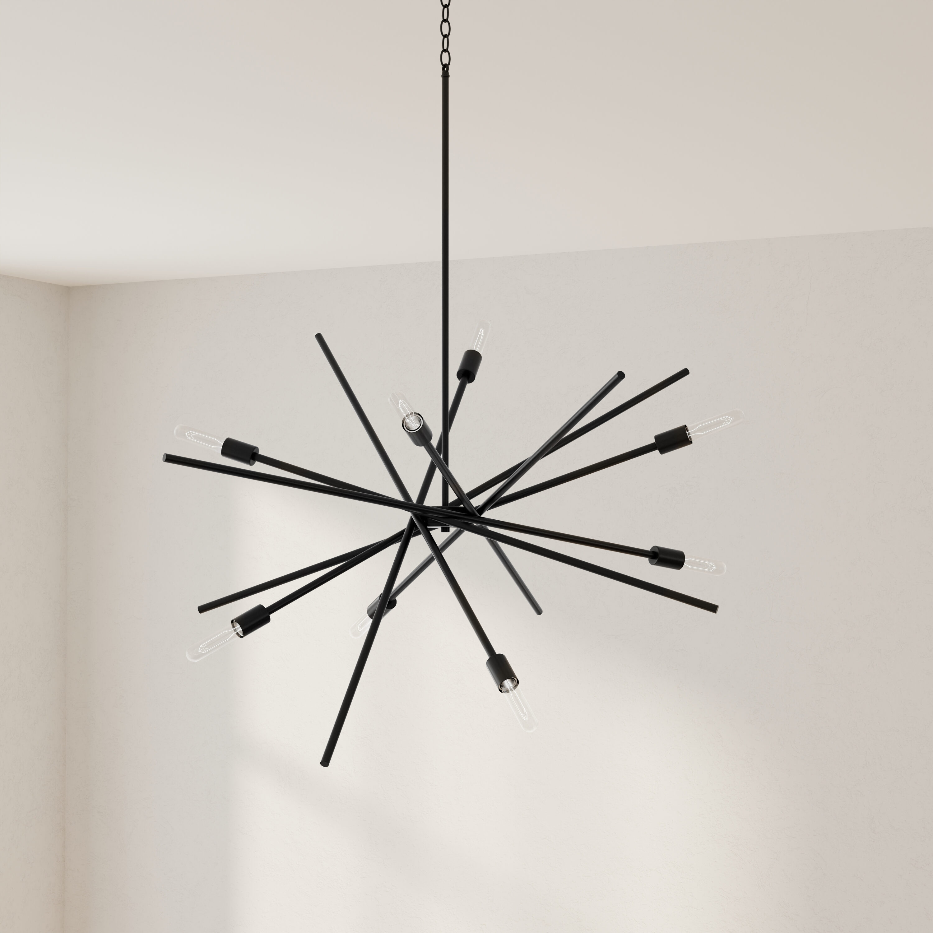 Astra Matte Black 8-Light Sputnik Chandelier