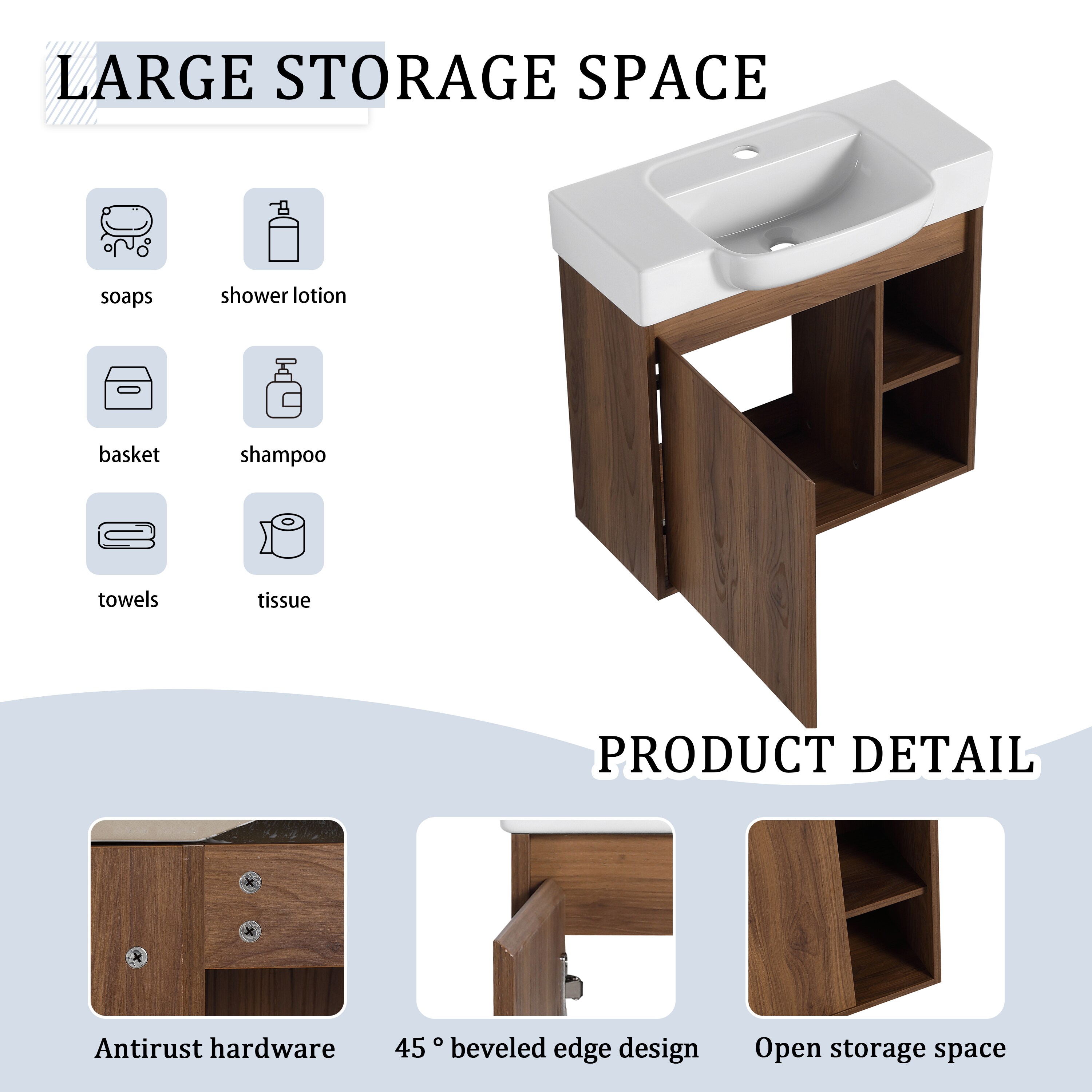 WELLFOR GIZMAY439PE Bath-Vanity-Combo - View #8