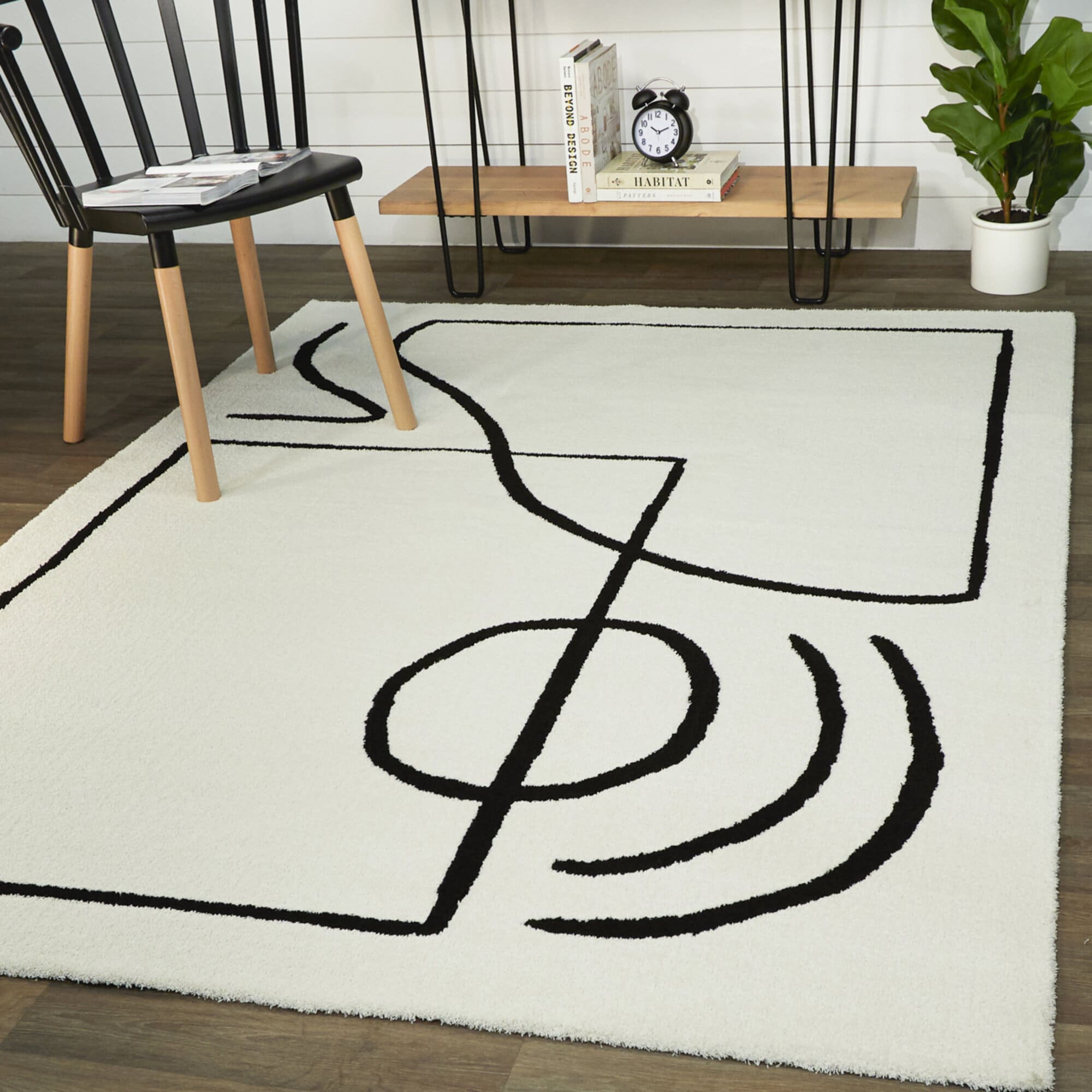 Velvety Abstract Shag Area Rug 8' x 10' in Timeless Colors