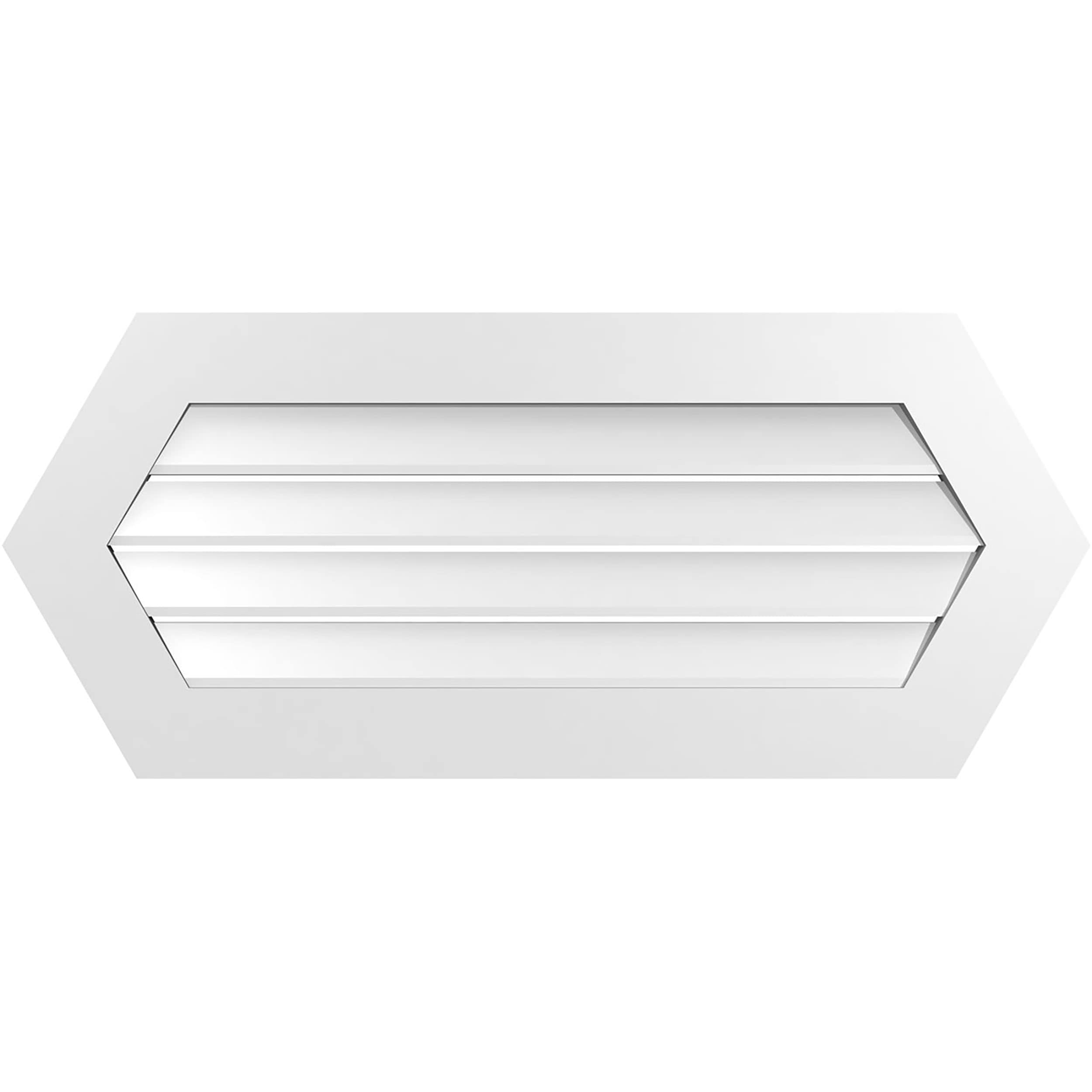 Ekena Millwork GVPHP42X1801SF 42-Inches x 18-Inches Off-white Peaked PVC Gable Louver Vent