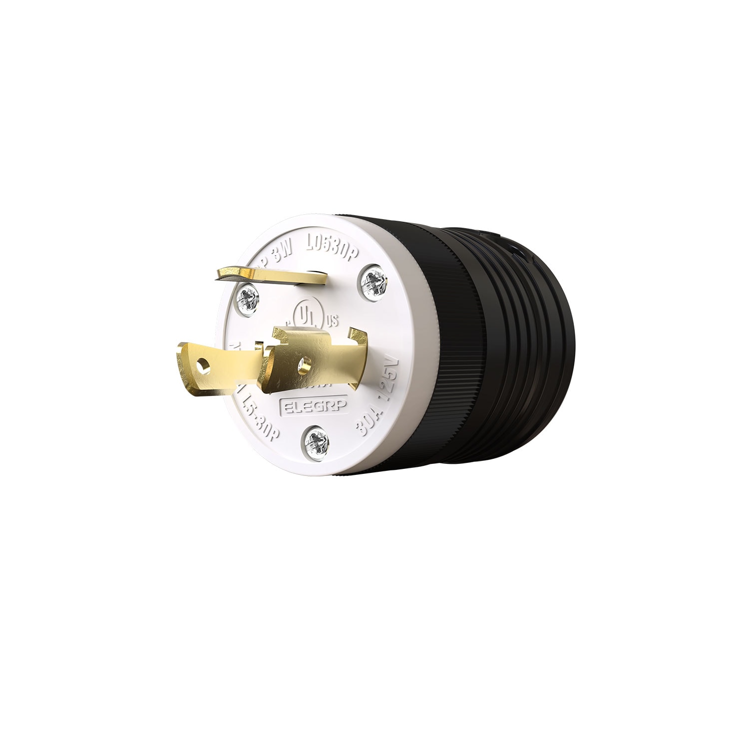 30-Amp 125-Volt NEMA L5-30p 3-wire Grounding Heavy-duty Locking Plug, Black Rubber | - Utilitech L0530P