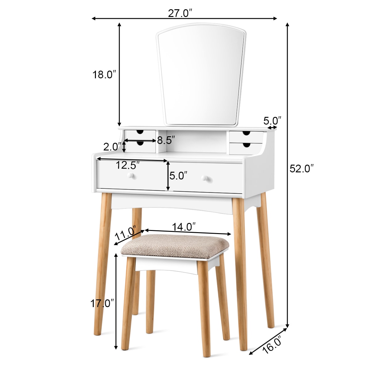 Costway HW61700 Bedroom-Vanities - View #4