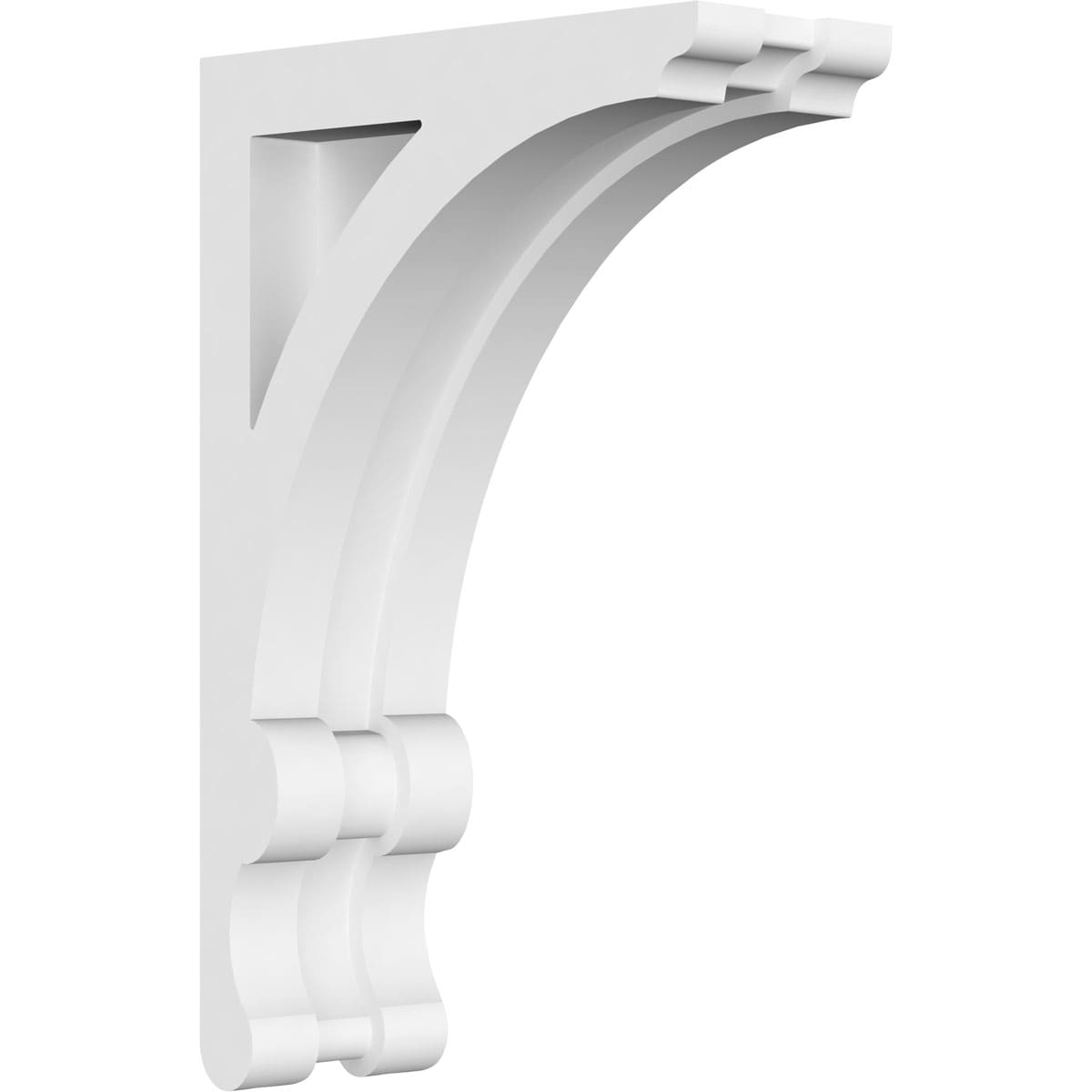 Ekena Millwork CORP01X04X07LE 1.875-in x 4.5-in x 7-in Legacy Unfinished White PVC Paintable Corbel
