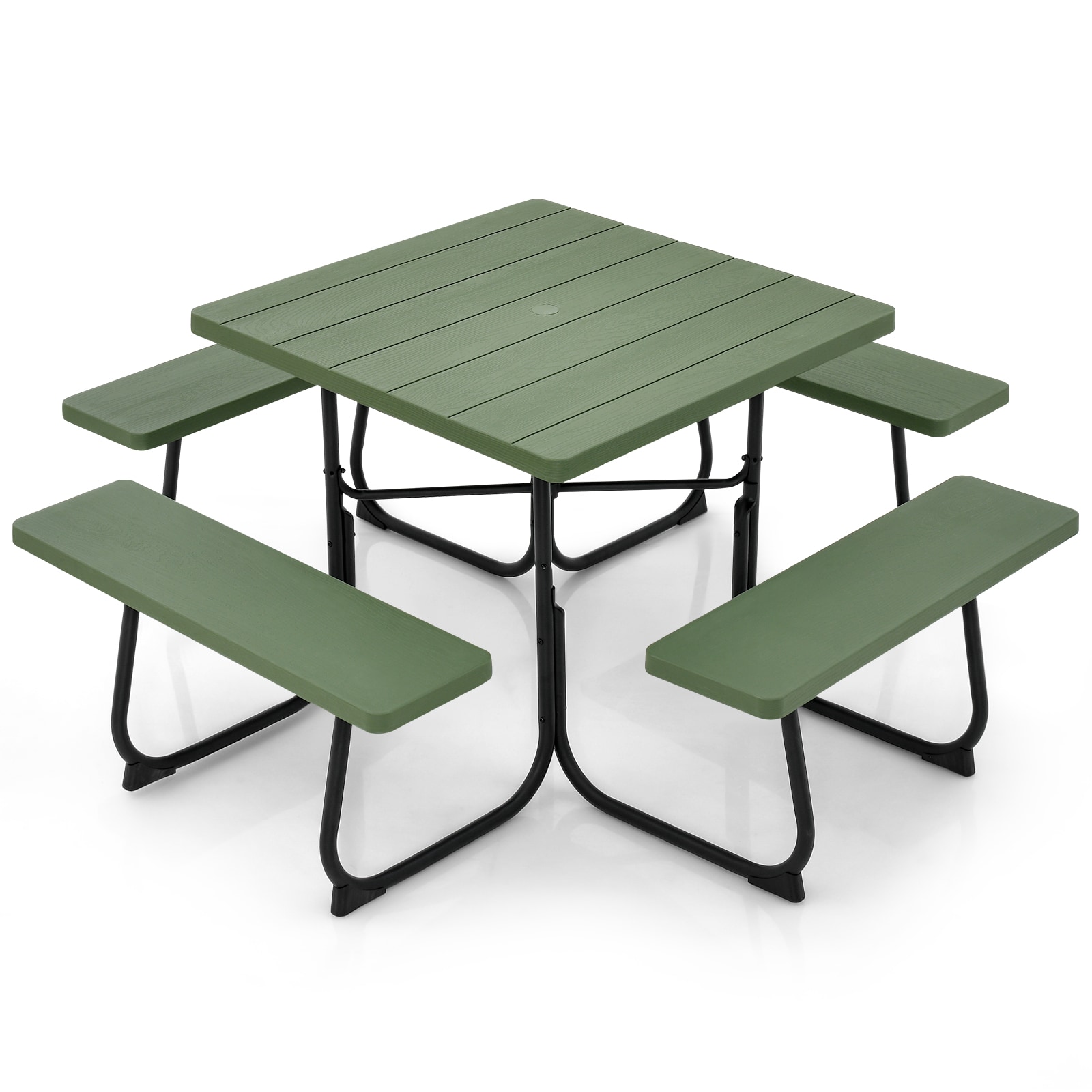 LIVIZA TDG11265LS-X 67-in Green Plastic Square Picnic Table