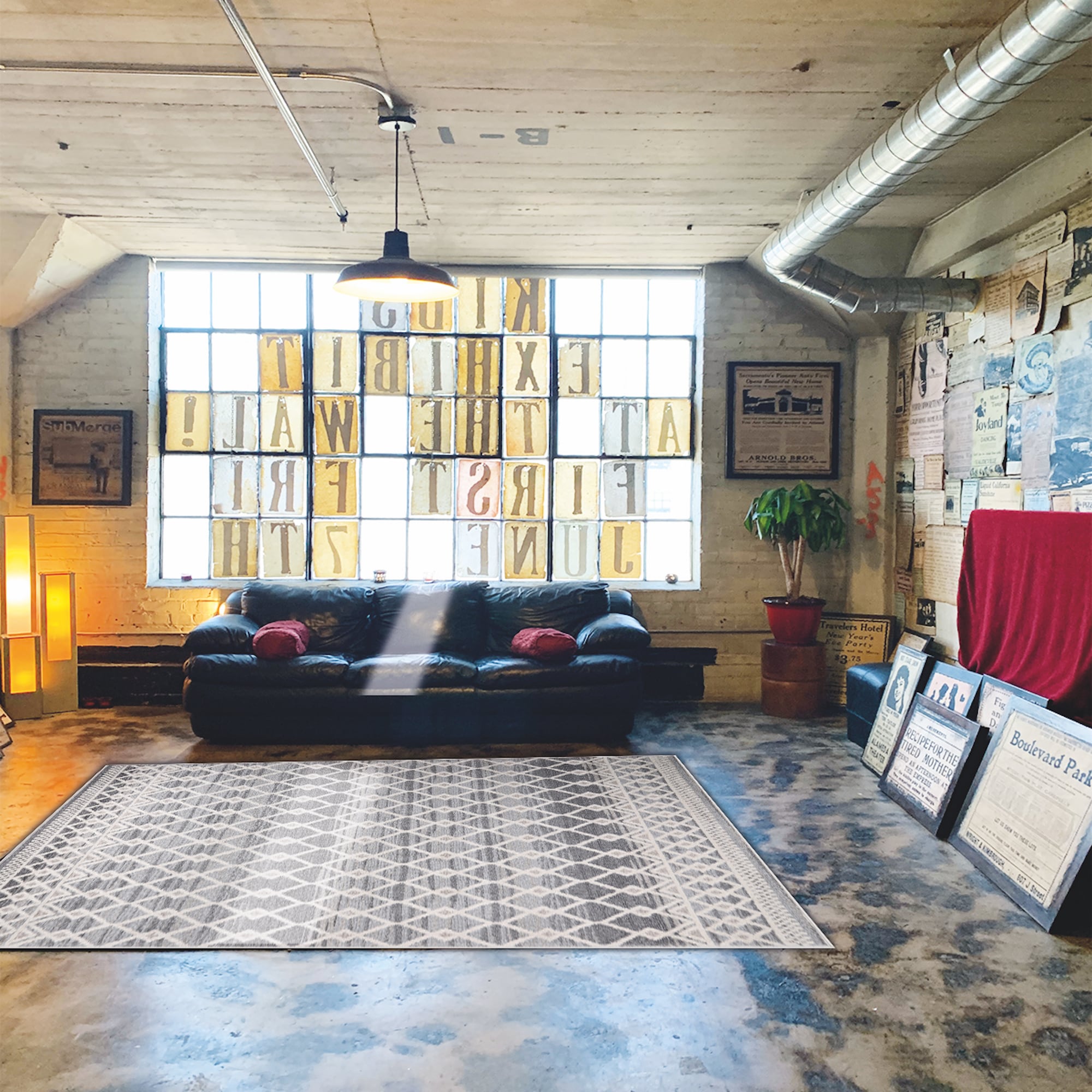 MDA Rugs VC03810 Venice 8 x 11 (ft) Gray/Cream Rectangular Indoor Abstract Moroccan Area rug