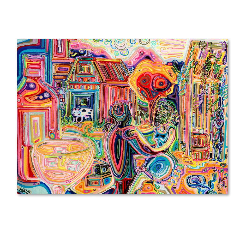 Trademark Fine Art ALI5645-C3547GG Framed 35-in H x 47-in W Abstract Print on Canvas