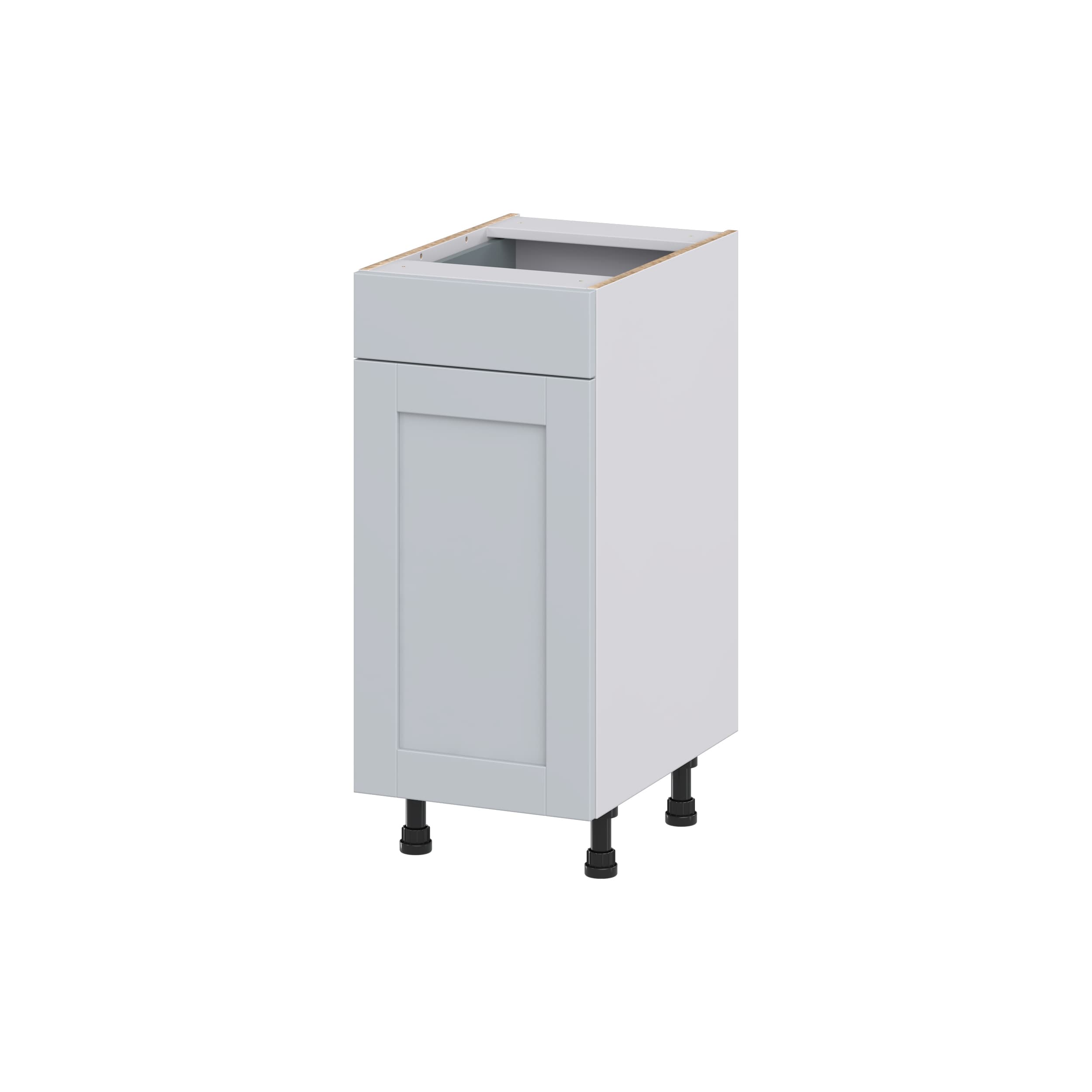 Hugo&Borg DSV15(L/R)-CH Charlesberg 15-in W x 34.5-in H x 21-in D Light Gray Base Fully assembled Cabinet (Recessed Panel Shaker)