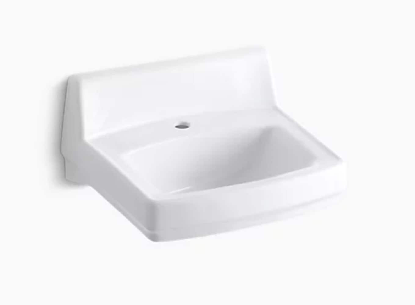 KOHLER 2031-0 Greenwich Vitreous china Wall-mount Rectangular Traditional White Bathroom Sink ( 20.75-Inches x 18.25-Inches )