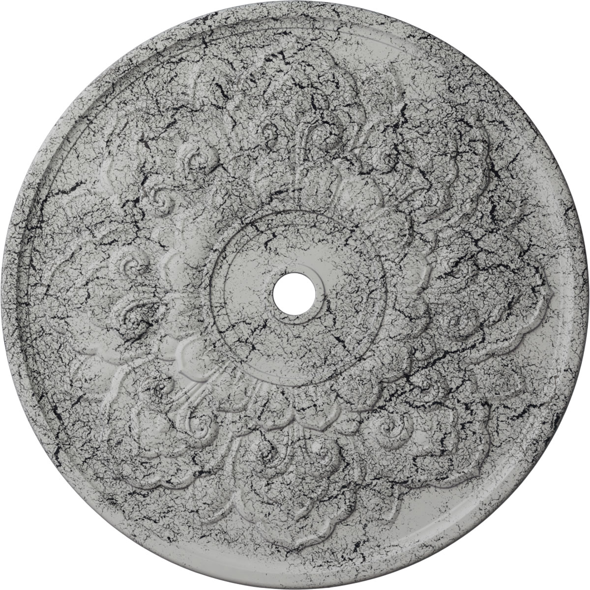 Ekena Millwork CM50LOUWC Lorry 51-in W x 51-in L Painted Ultra Pure White Crackle Polyurethane Whole Ceiling Medallion