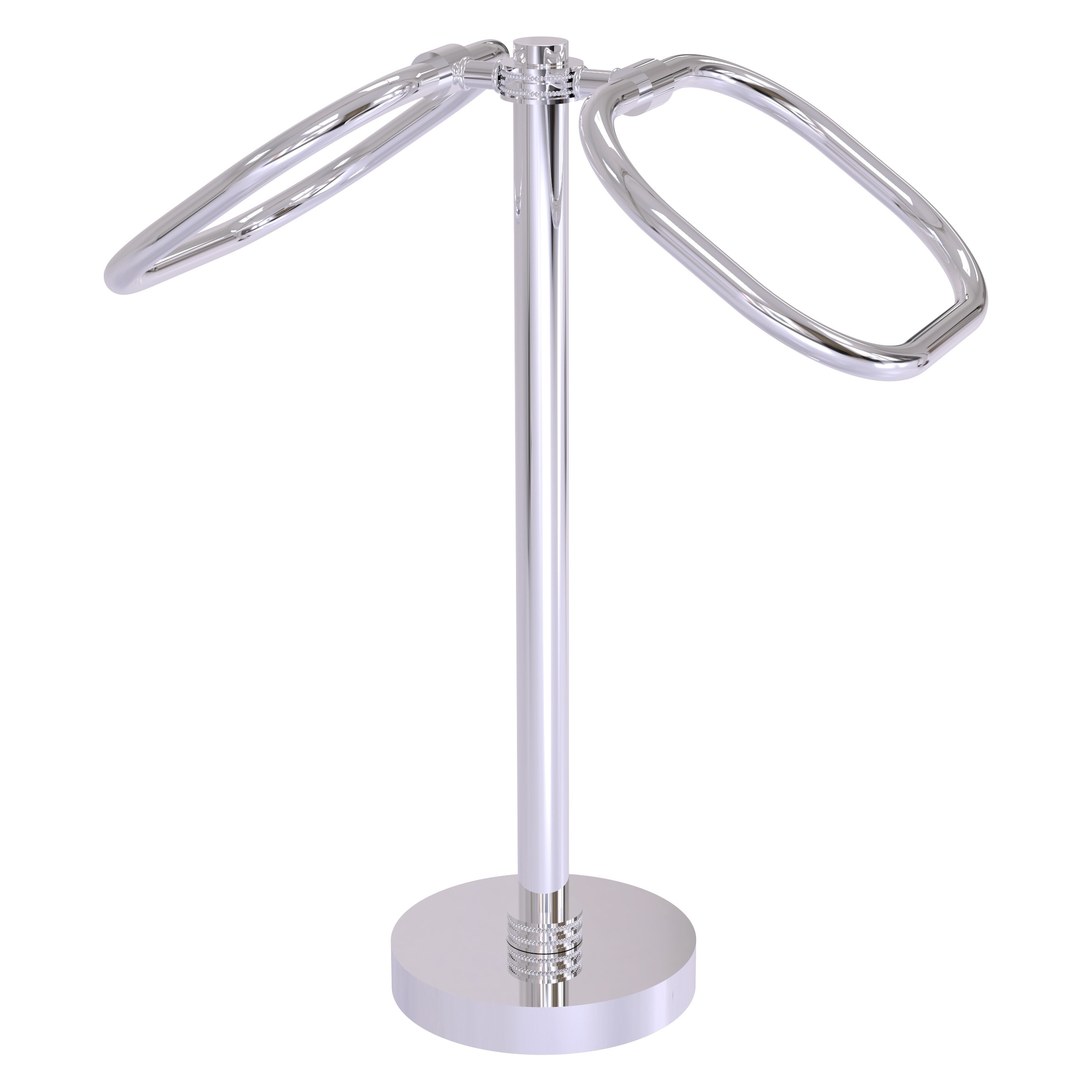Allied Brass TB-20D-PC Polished Chrome Freestanding countertop Double Towel Ring