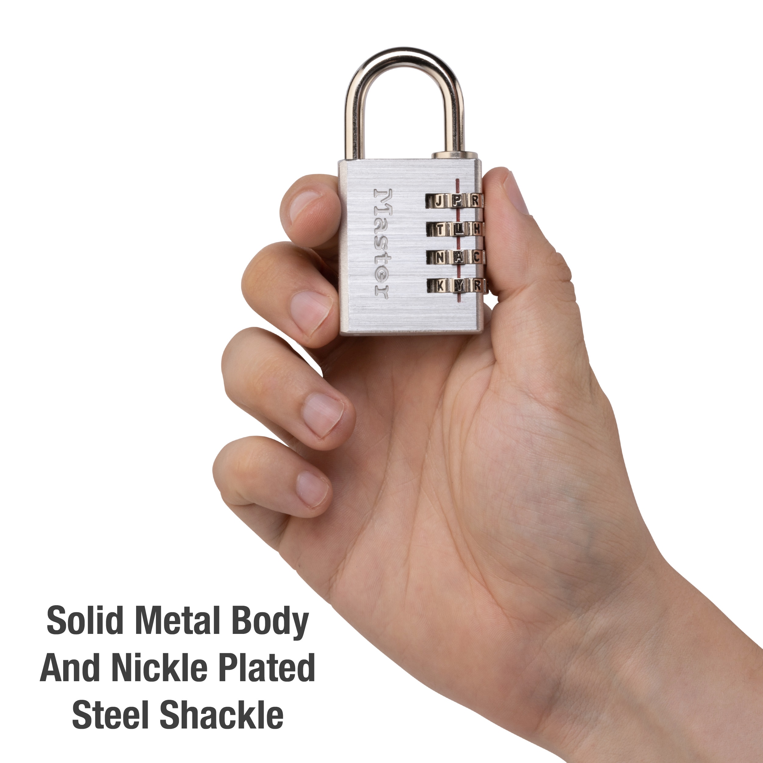 Master Lock Combination Stainless Steel Padlock w/Key Cylinder 1 7