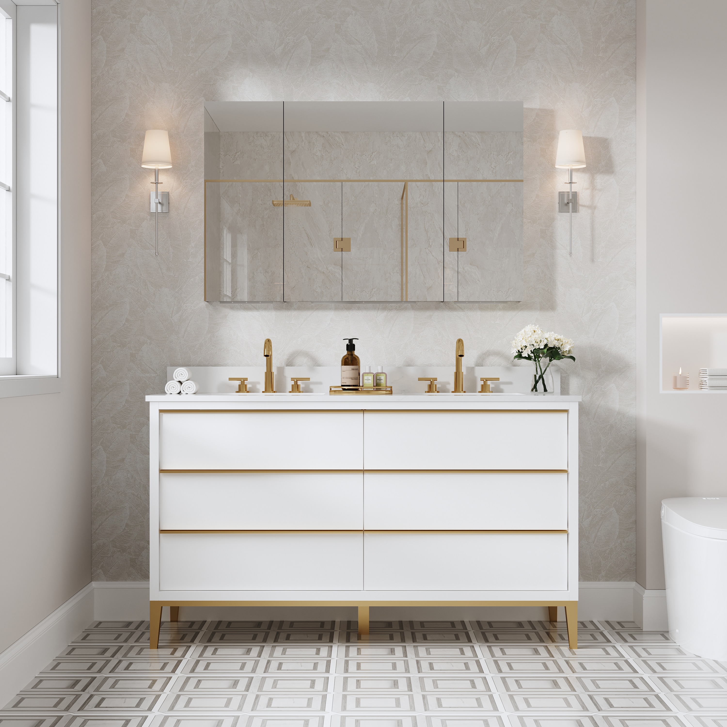 WELLFOR ROSATY24TYL Bathroom-Wall-Cabinets - View #2