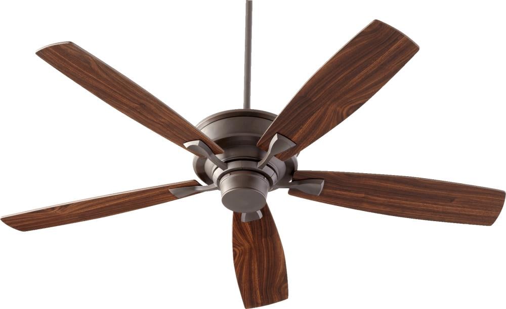 Quorum International 42605-86 Alton 60-in Oiled Bronze with Teak Blades Indoor Ceiling Fan and Remote (5-Blade)
