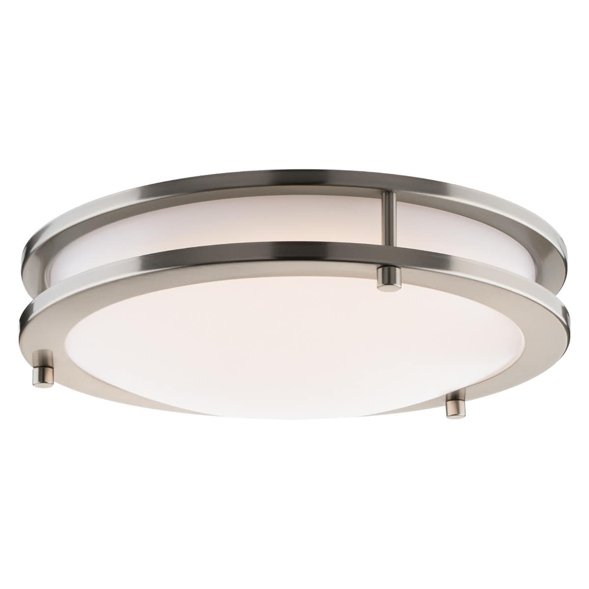 East Grove Home Builder Essential Axis LED 14in Round Flush Mount 20W 1500 Lumens with 5-CCT Selectability 2700-3000-3500-4000-5000K in Brushed Nickel