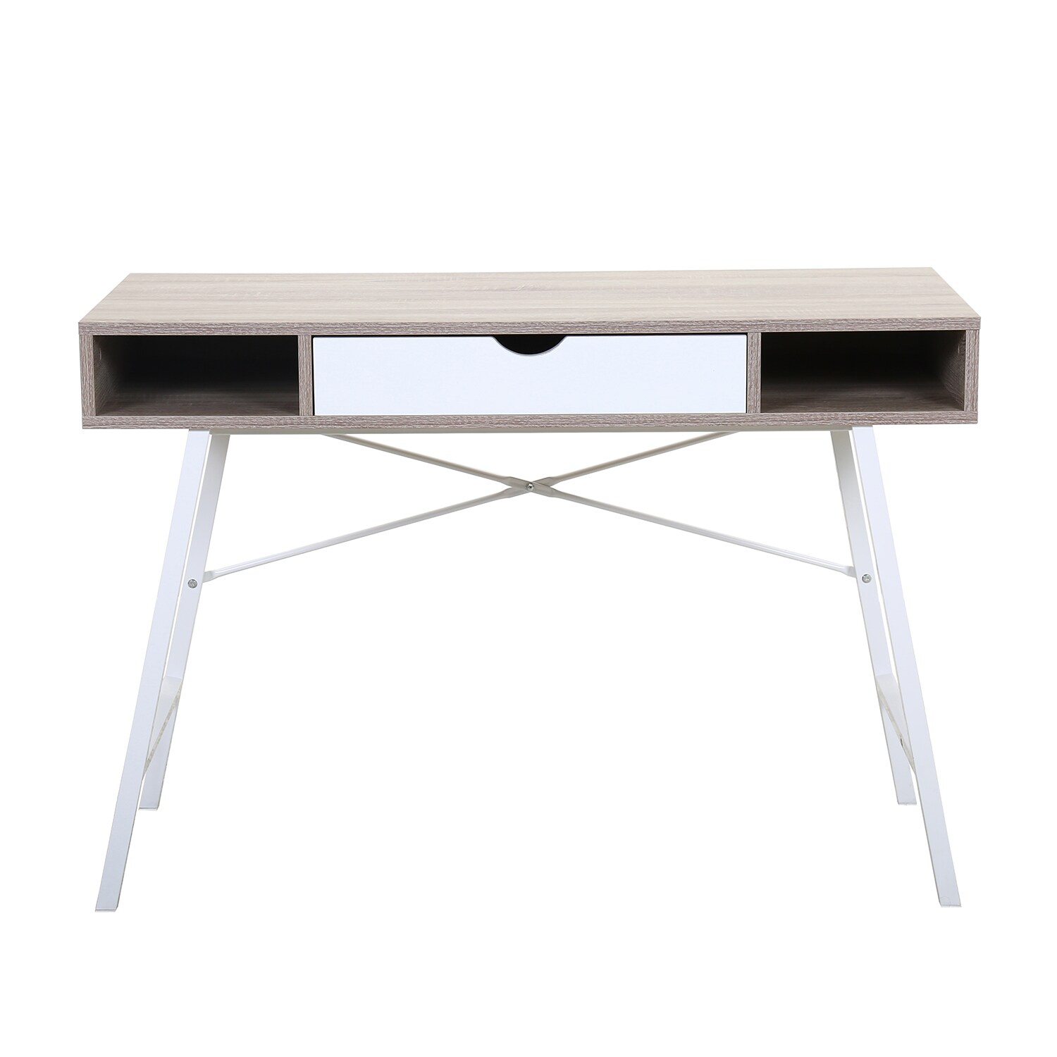 Clihome W50-ZO-0478 Computer Desk 19-in White Modern/Contemporary Walnut Computer Desk