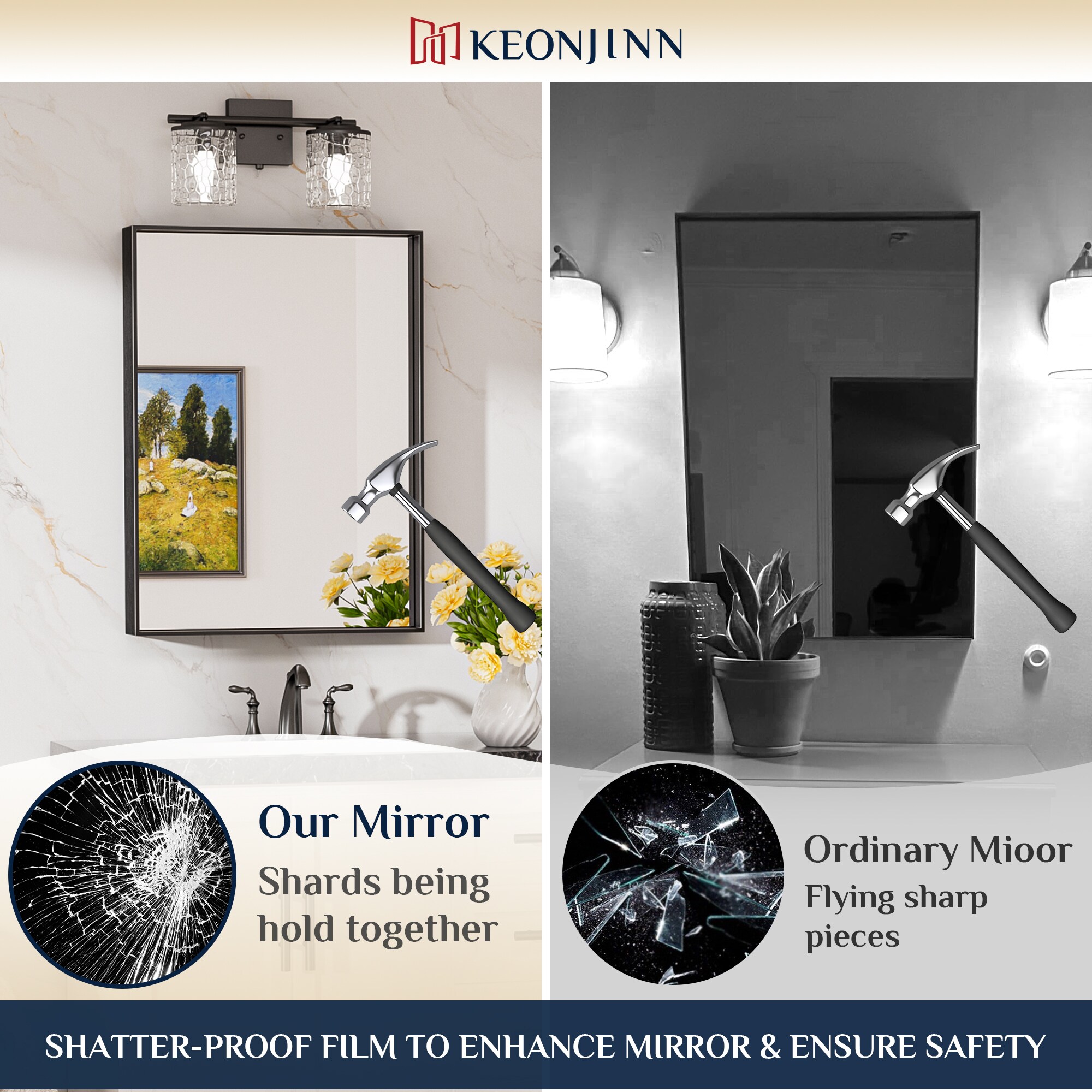 Keonjinn LW-JZ-JSKFJ-6181BK Decor-Mirrors - View #7